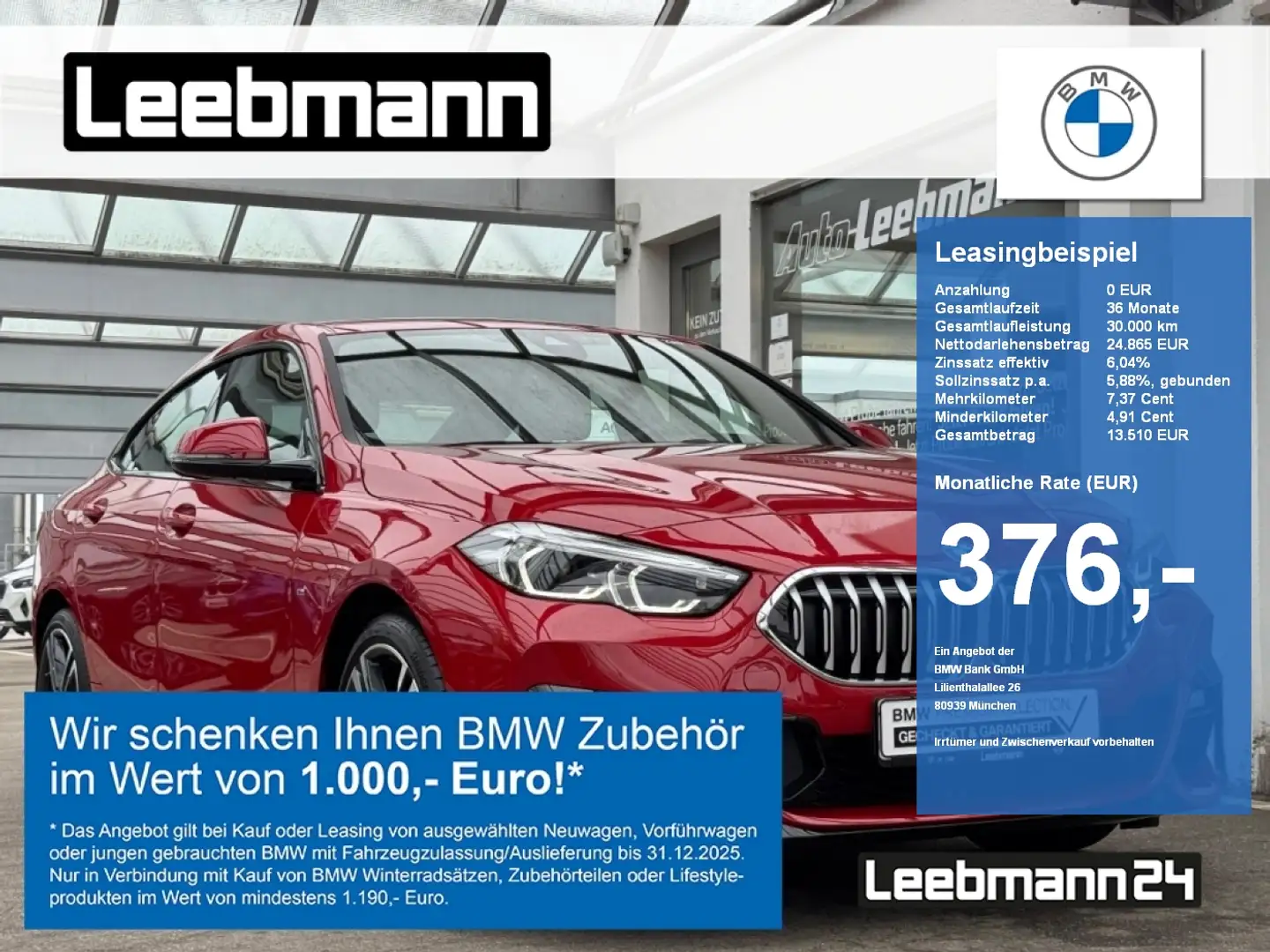 BMW 218 i Gran Coupé M-Sportpaket GARANTIE bis 08/29 Rot - 1