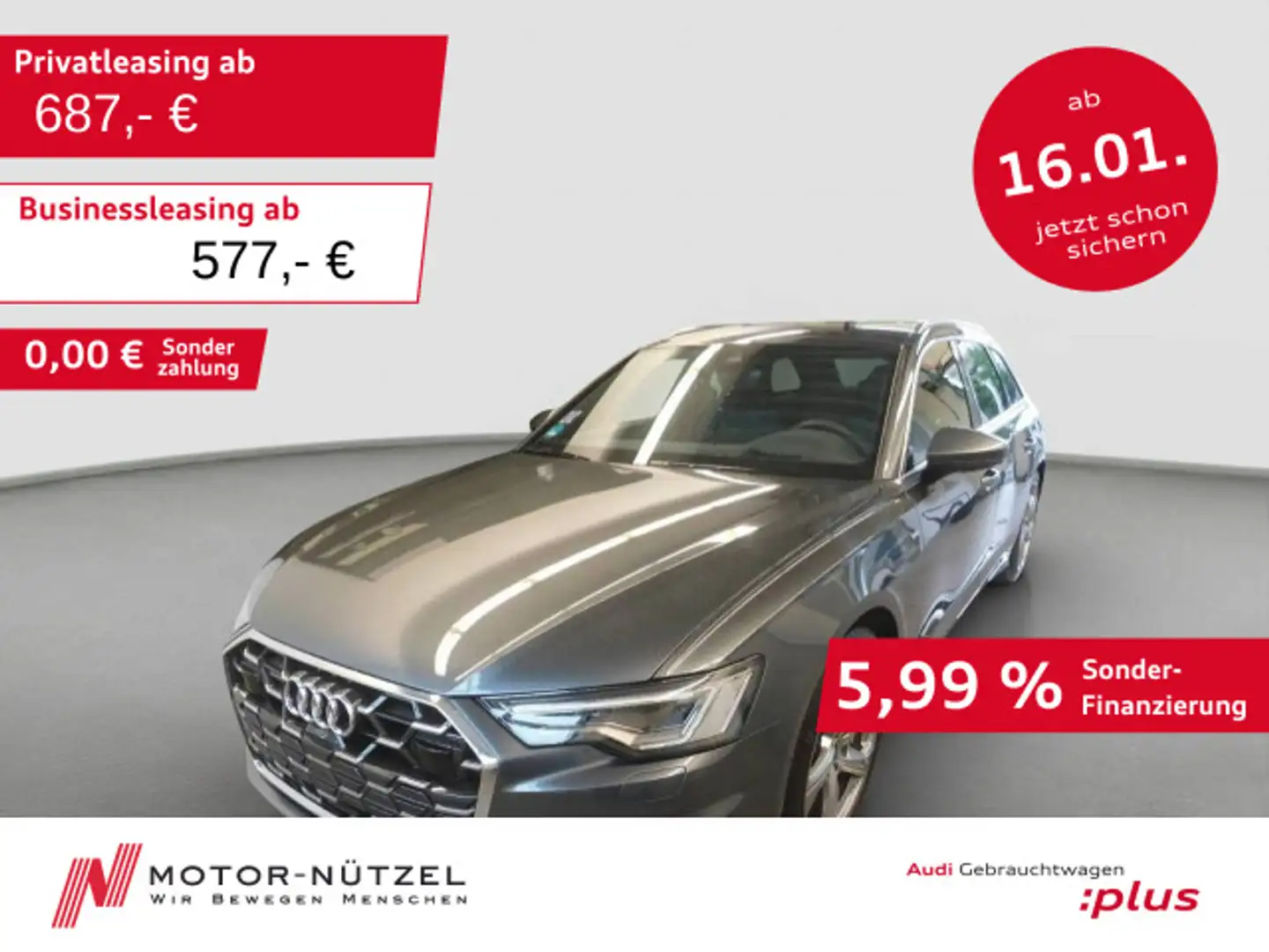 Audi A6 50 TFSI e QU S-LINE MATRIX+NAVI+HuD+B&O Grau - 1