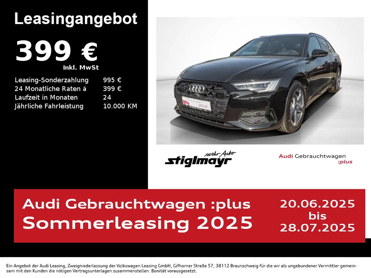 Audi A6 Avant advanced 45TFSI ACC+AHK+HUD+MATRIX+PANO Noir - 1