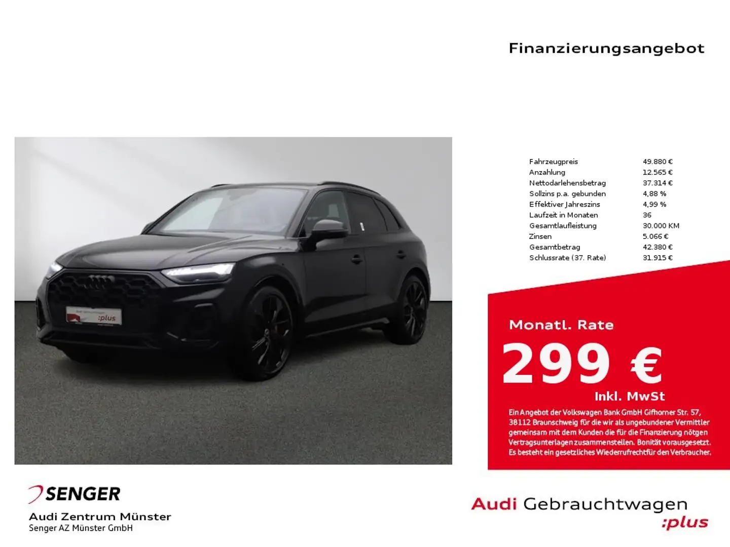 Audi SQ5 3.0 TDI quattro Matrix Pano B&O Digi-Cockpit Schwarz - 1