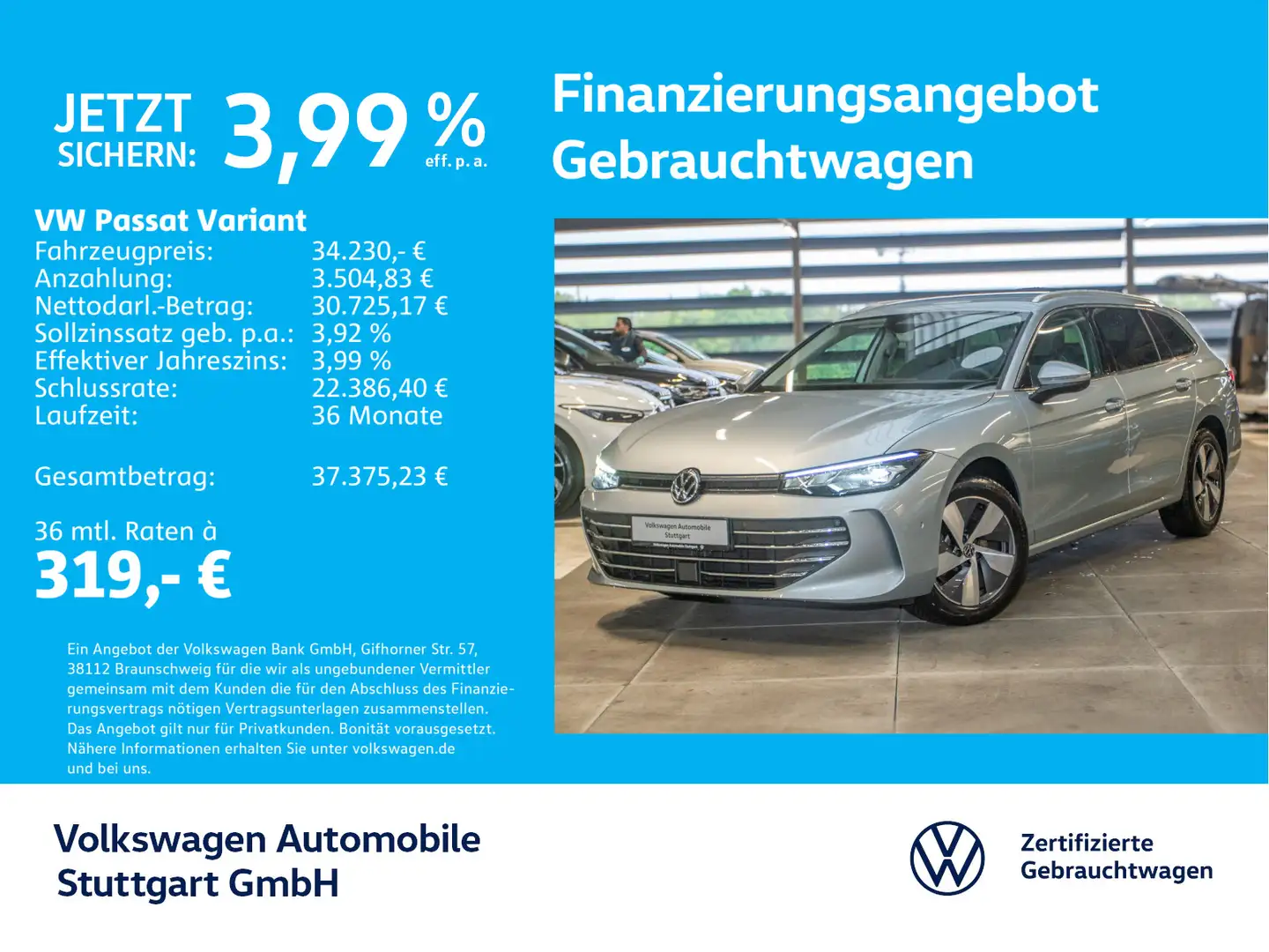 Volkswagen Passat Variant Business 2.0 TDI DSG Navi AHK Silber - 1