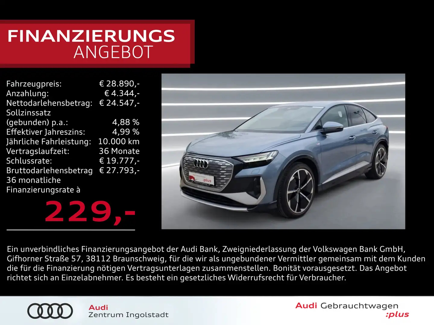 Audi Q4 e-tron Q4 Sportback e-tron 35 MATRIX 2x S line 21" GRA Blau - 1