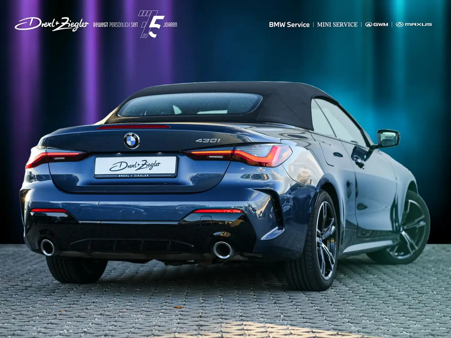 BMW 430 i xDrive Cabrio M-Sport ACC NackenW Sitzlüft Blau - 2
