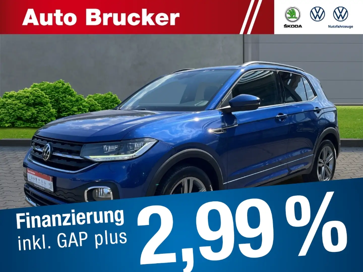 Volkswagen T-Cross R-Line 1.0 TSI LED+Navi+SHZ+2-Zonen-Klimaautomatik Blau - 1