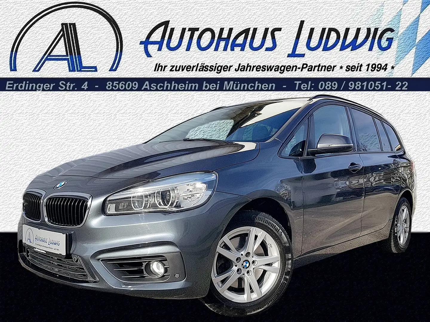 BMW 218 i Gran Tourer 6-Gang* Eu6* Navi*2.Hd.*BMW-SH-gepfl Gris - 1