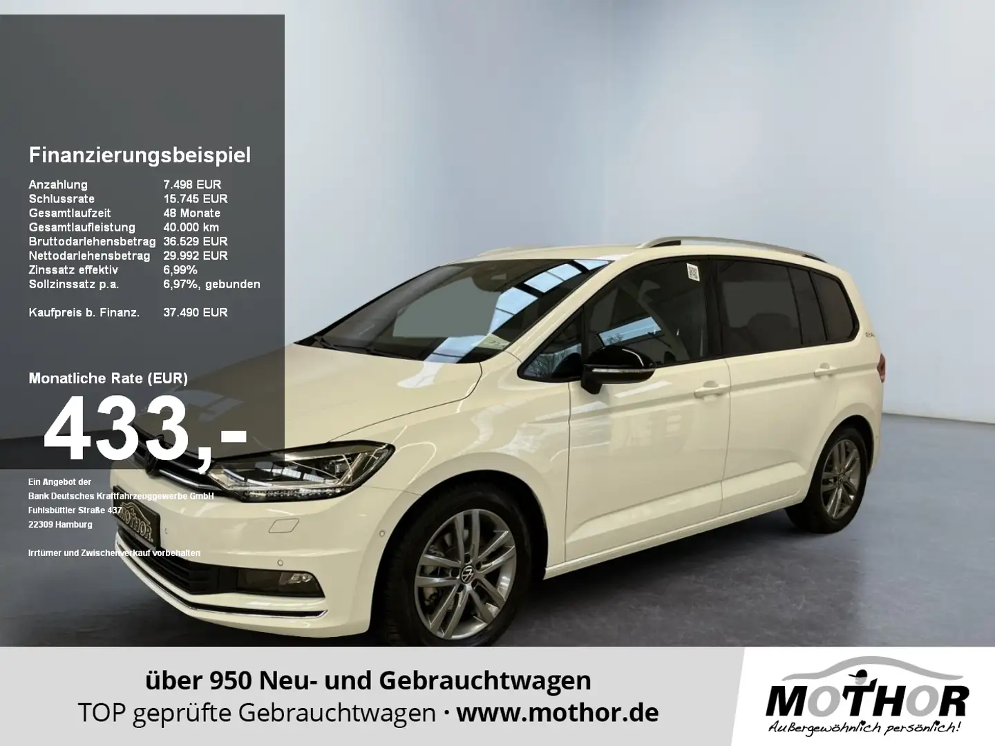 Volkswagen Touran Comfortline 1.5 TSI DSG Abstandstempomat Weiß - 1