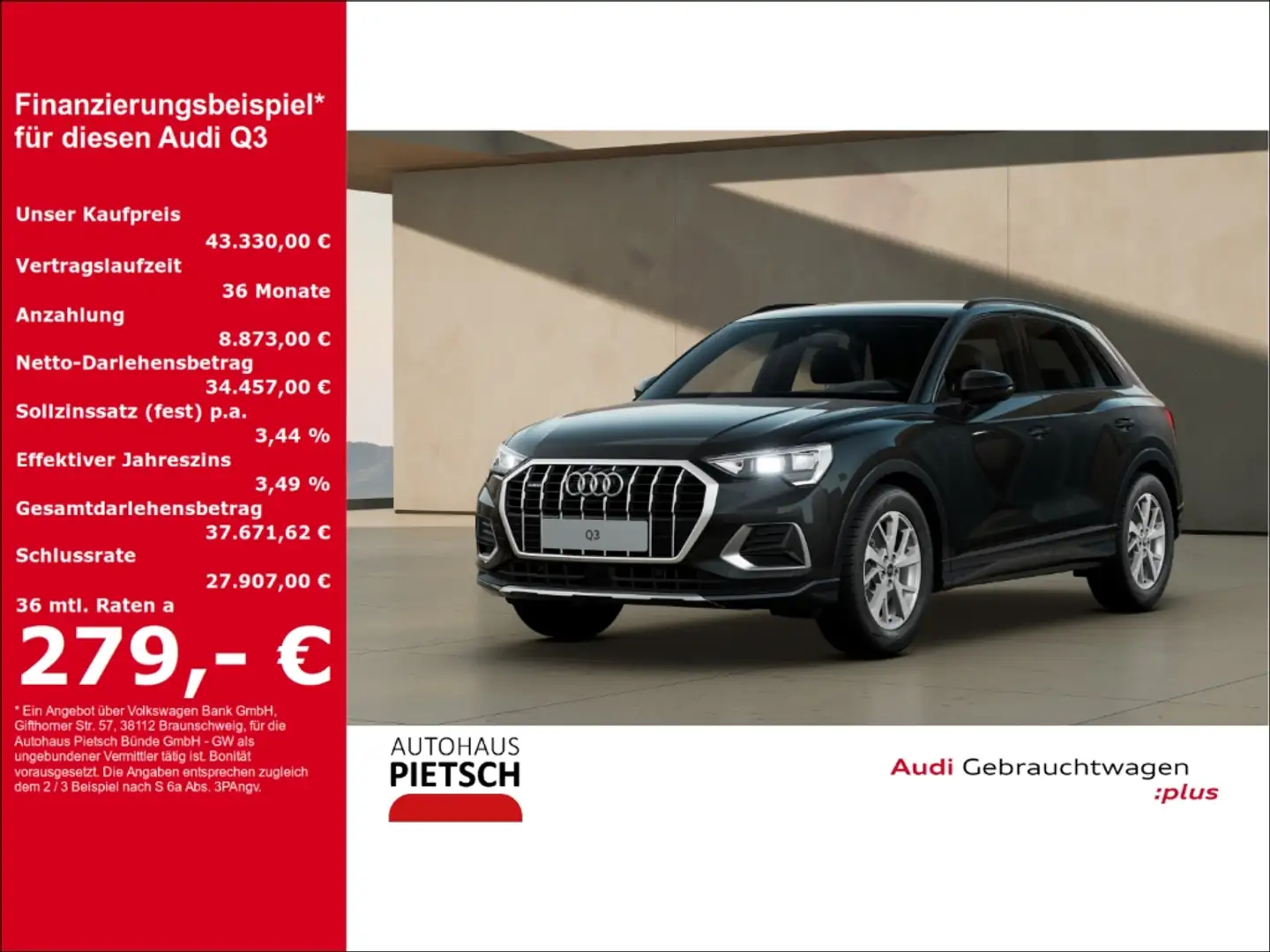 Audi Q3 40 TFSI quattro advanced AHK ACC Keyless Schwarz - 1