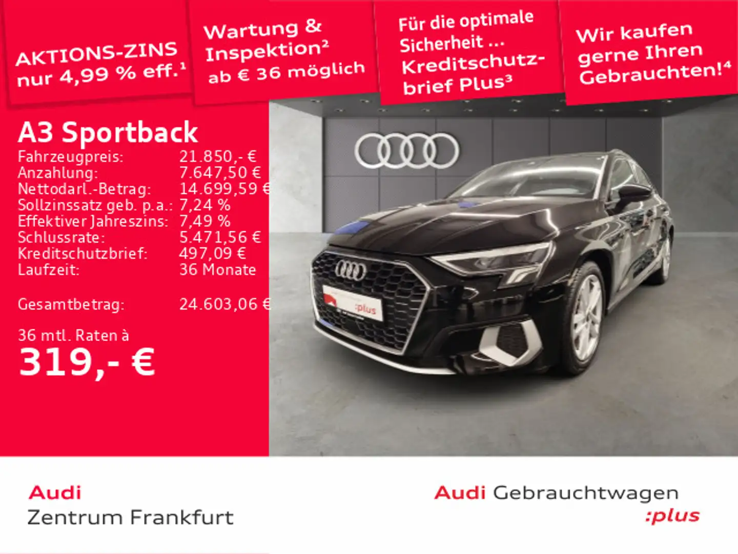 Audi A3 40 TFSI e S tronic advanced LED DAB Schwarz - 1