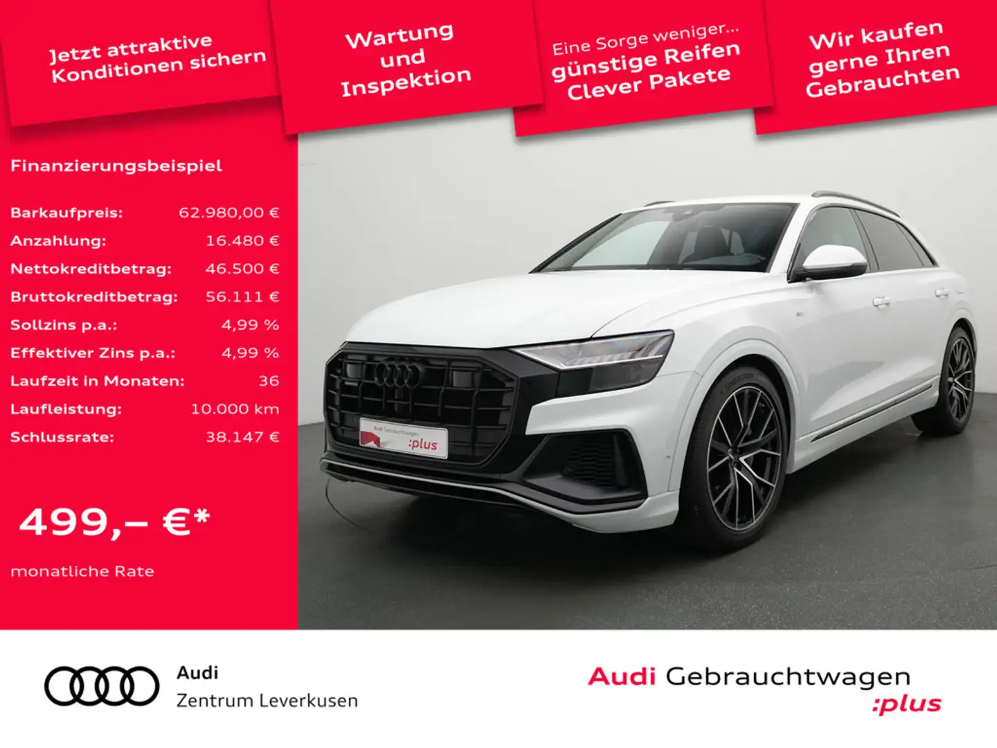 Audi Q8 VIRT CARPLAY KAM SHZ RAUTE MATRIX ACC B&O Schwarz - 1