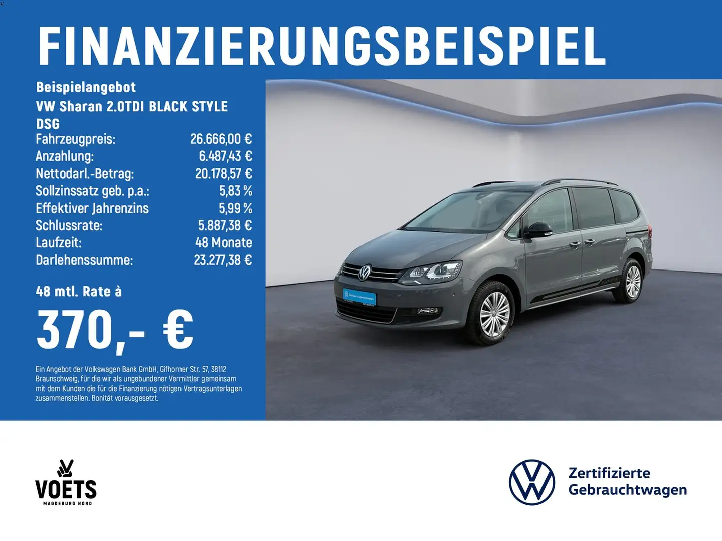 Volkswagen Sharan 2.0TDI BLACK STYLE DSG AHK+Xenon+Navi Grijs - 2