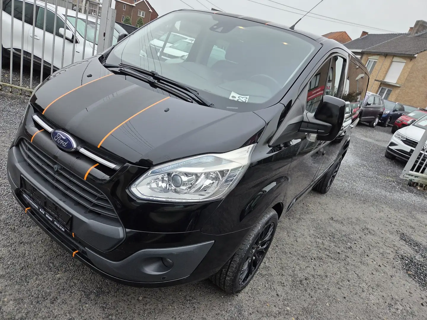 Ford Transit Custom 2.2D☆DUBBEL CABINE 5ZIT LICHTE VRACHT☆CAM☆CRUISE☆ Noir - 1