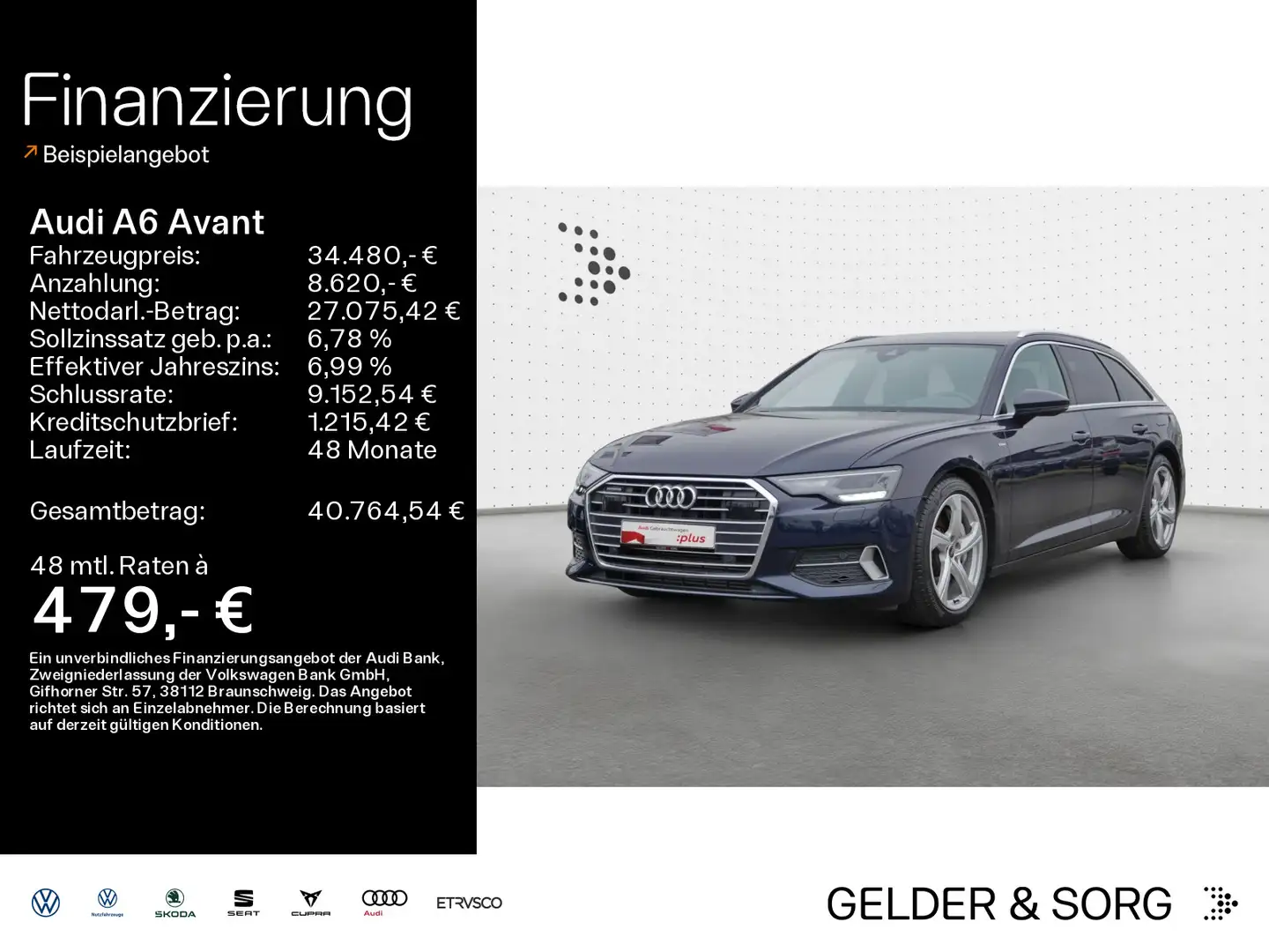 Audi A6 50 TFSIe S-line qu.|LED|HUD|AHK|B&O Blau - 1
