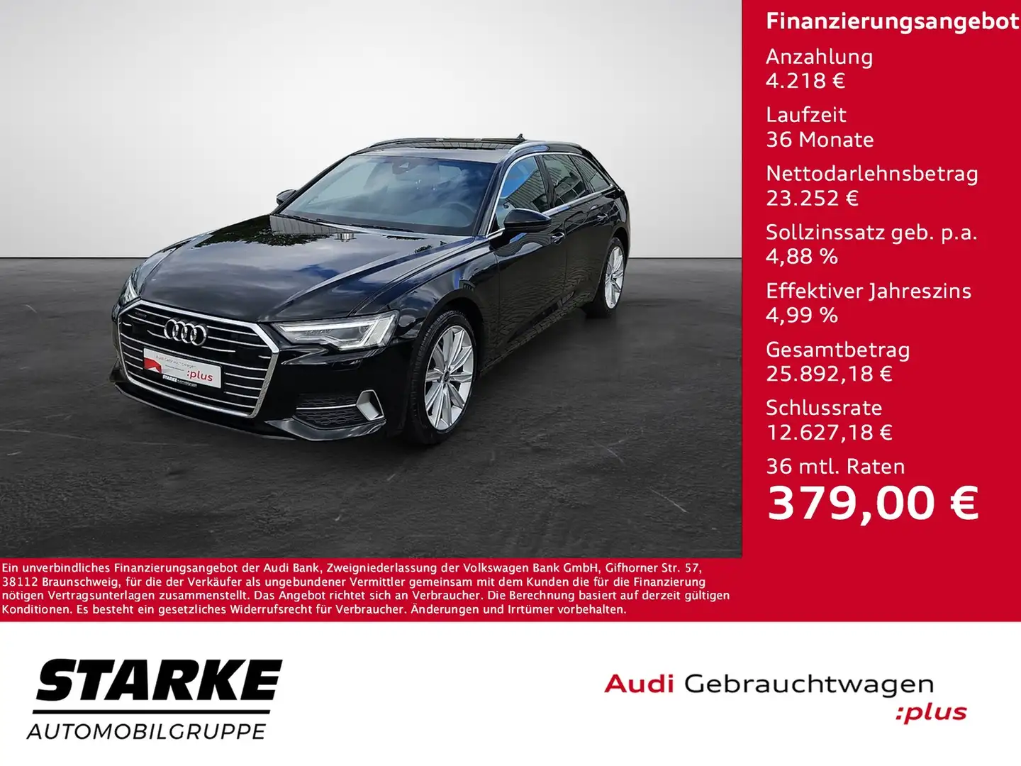 Audi A6 Avant 40 TDI S tronic quattro NaviPlus Matrix S... Zwart - 1