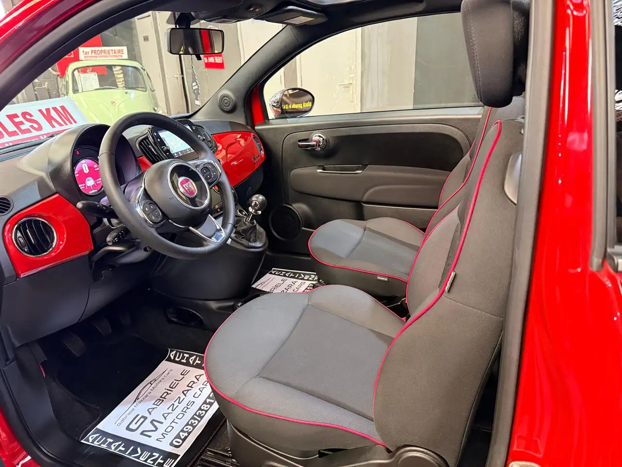 Fiat 500C 1.0i Hybride/Essence Édition Red GPS Airco CarPlay J.A, миниатюра 16
