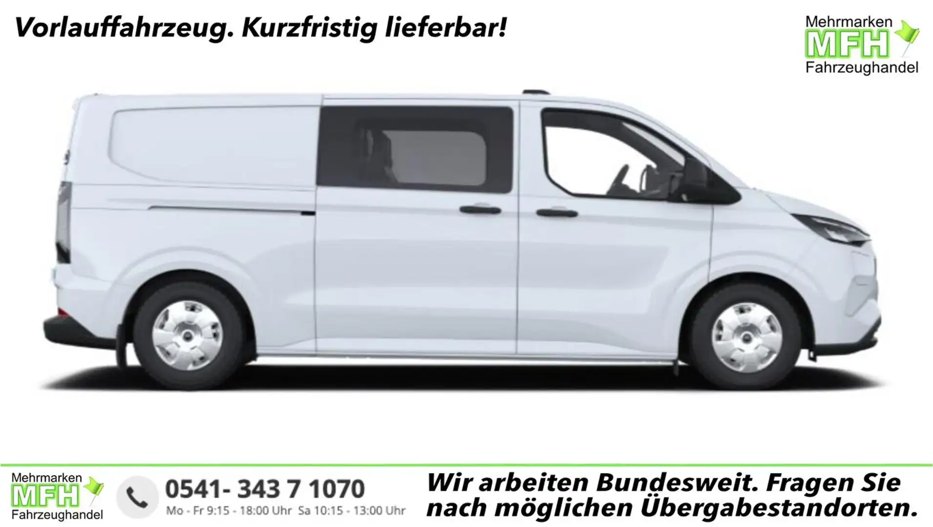 Ford E-Transit Custom Trend DCiV 218 320L2 LED SHZ 160 kW (218... Biały - 1