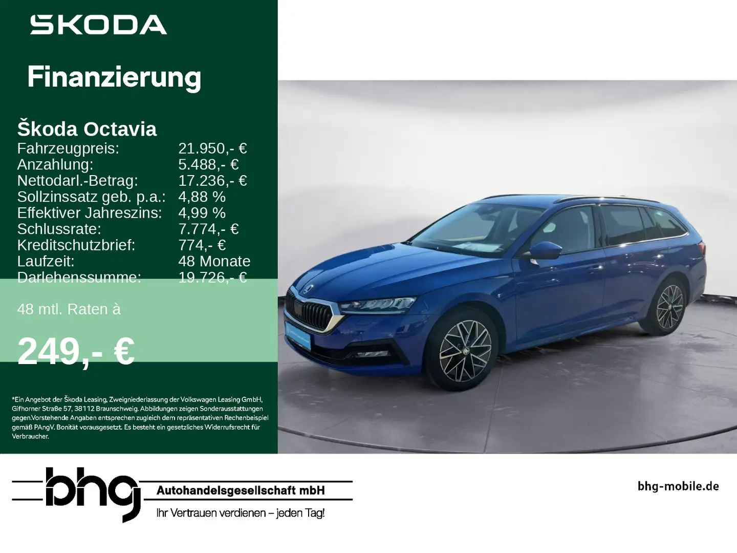 Skoda Octavia Combi 1.0 TSI e-TEC DSG Ambition Blau - 1