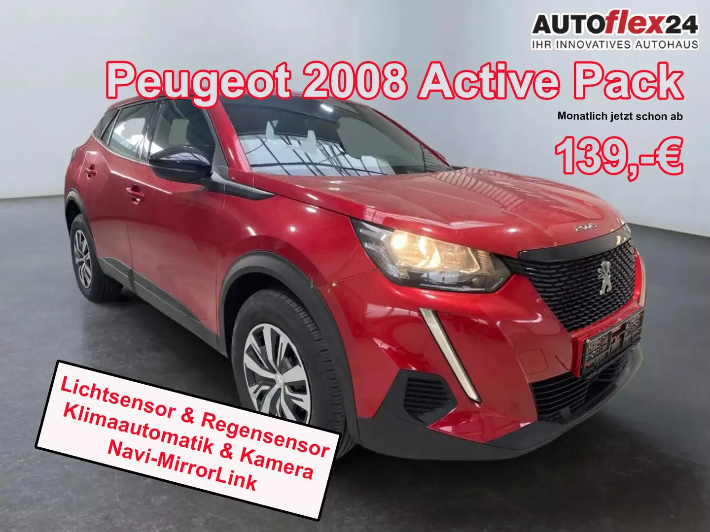 Peugeot 2008 Active Pack 100 M6 Klimaaut SHZ DAB PDC Kamera ... Rouge - 1