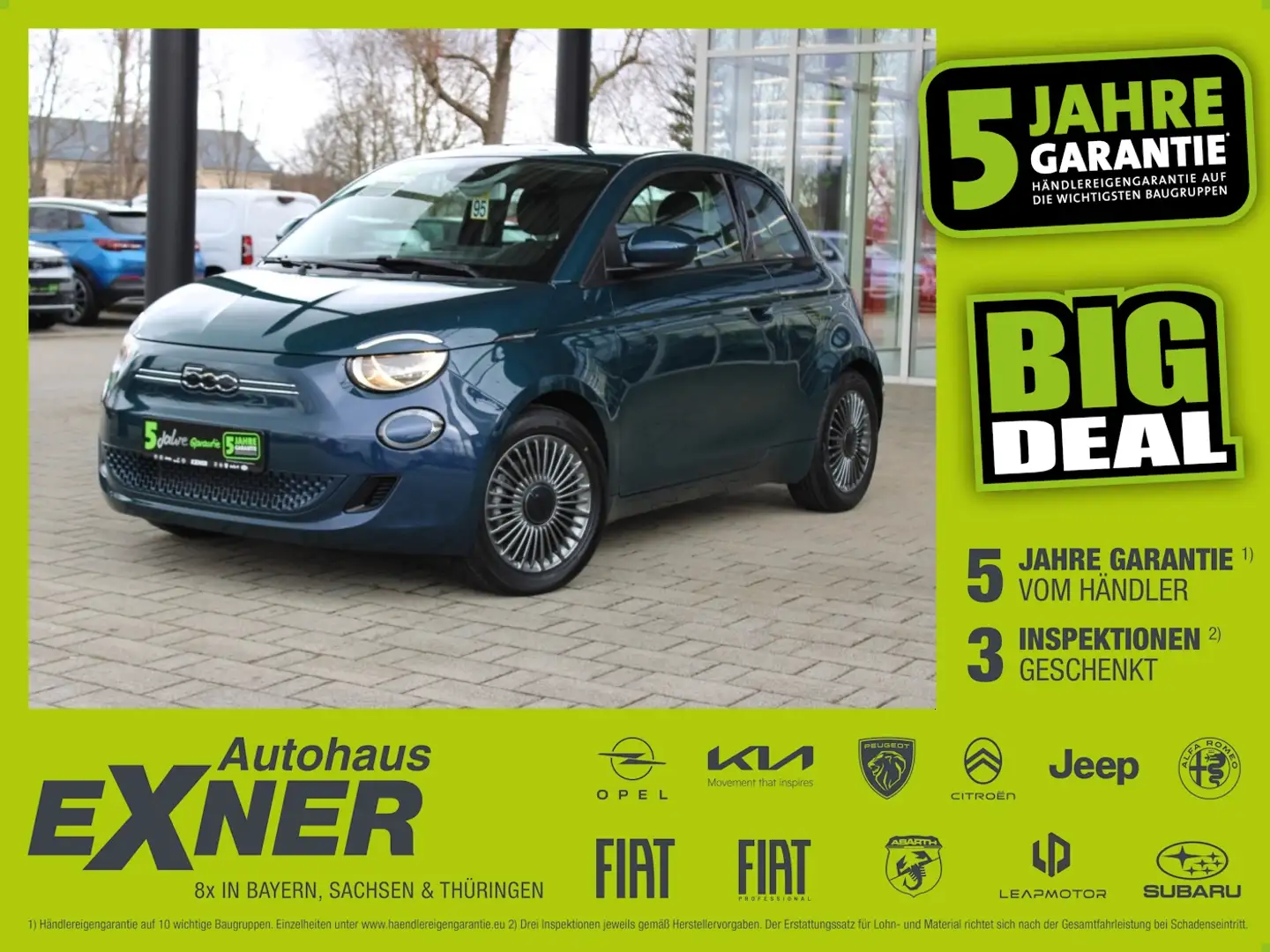 Fiat 500e ICON - 42 kWh *Navi*Sitzheizung*PDC hinten* Grün - 1