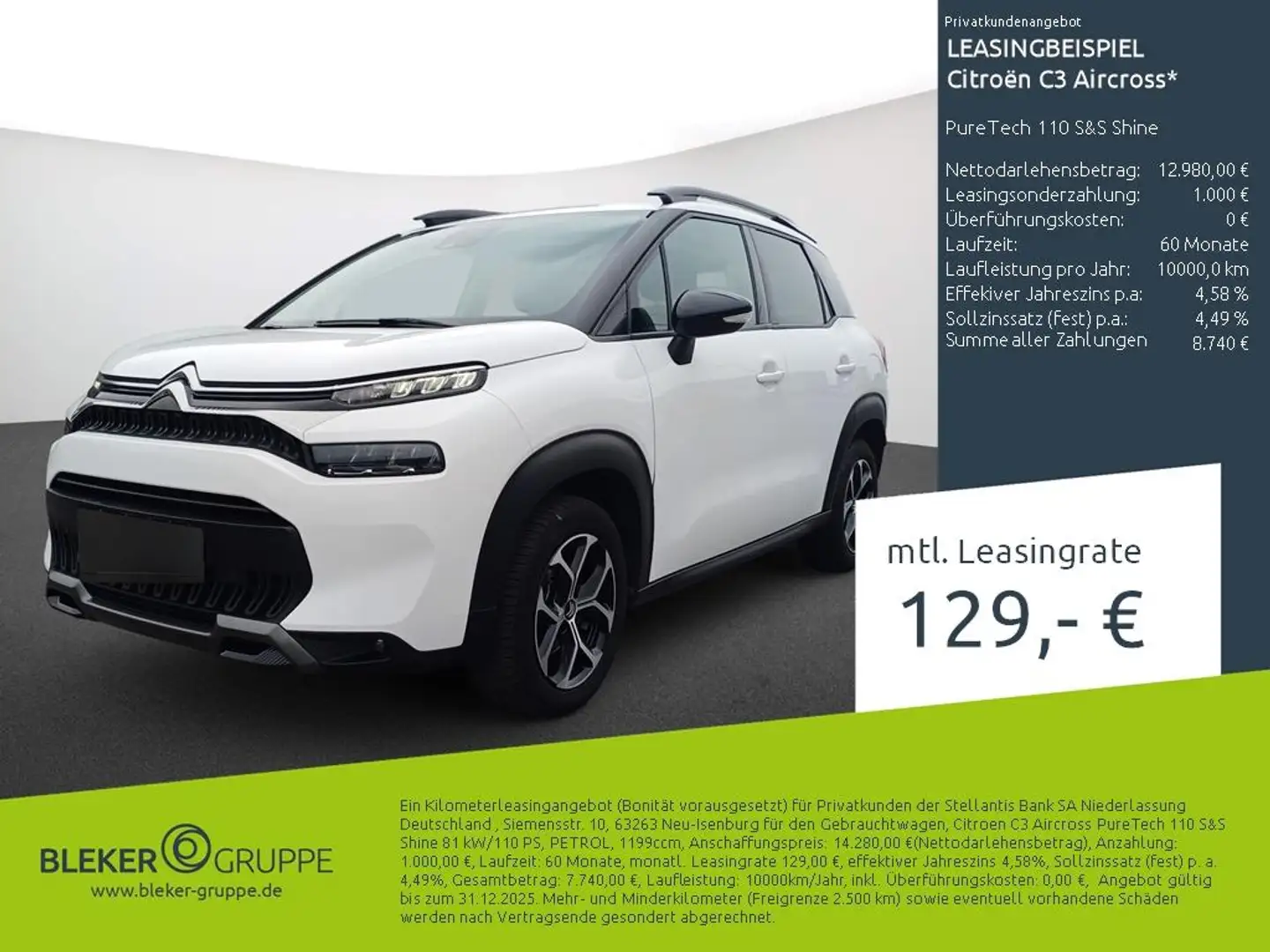 Citroen C3 Aircross PureTech 110 S&S Shine Blanco - 2