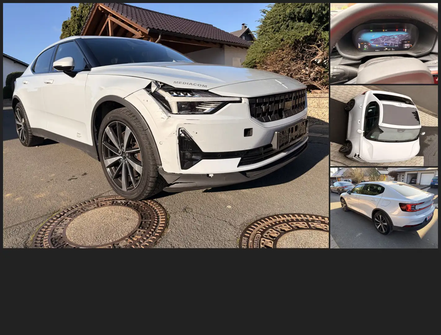 Polestar 2 E-Motor NEU kl.Unfall vo.re. Fahrbereit! Long Rang Grijs - 1