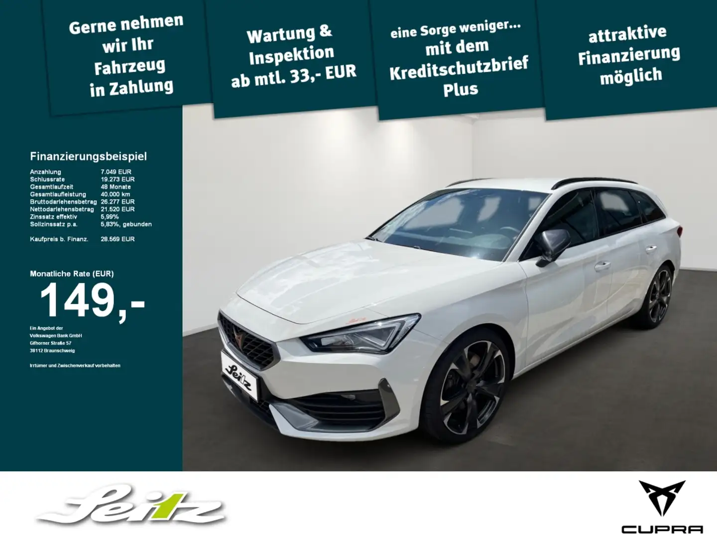 CUPRA Leon Sportstourer 2.0 TSI VZ *LED*NAVI*PARKSENSOR* Alb - 1