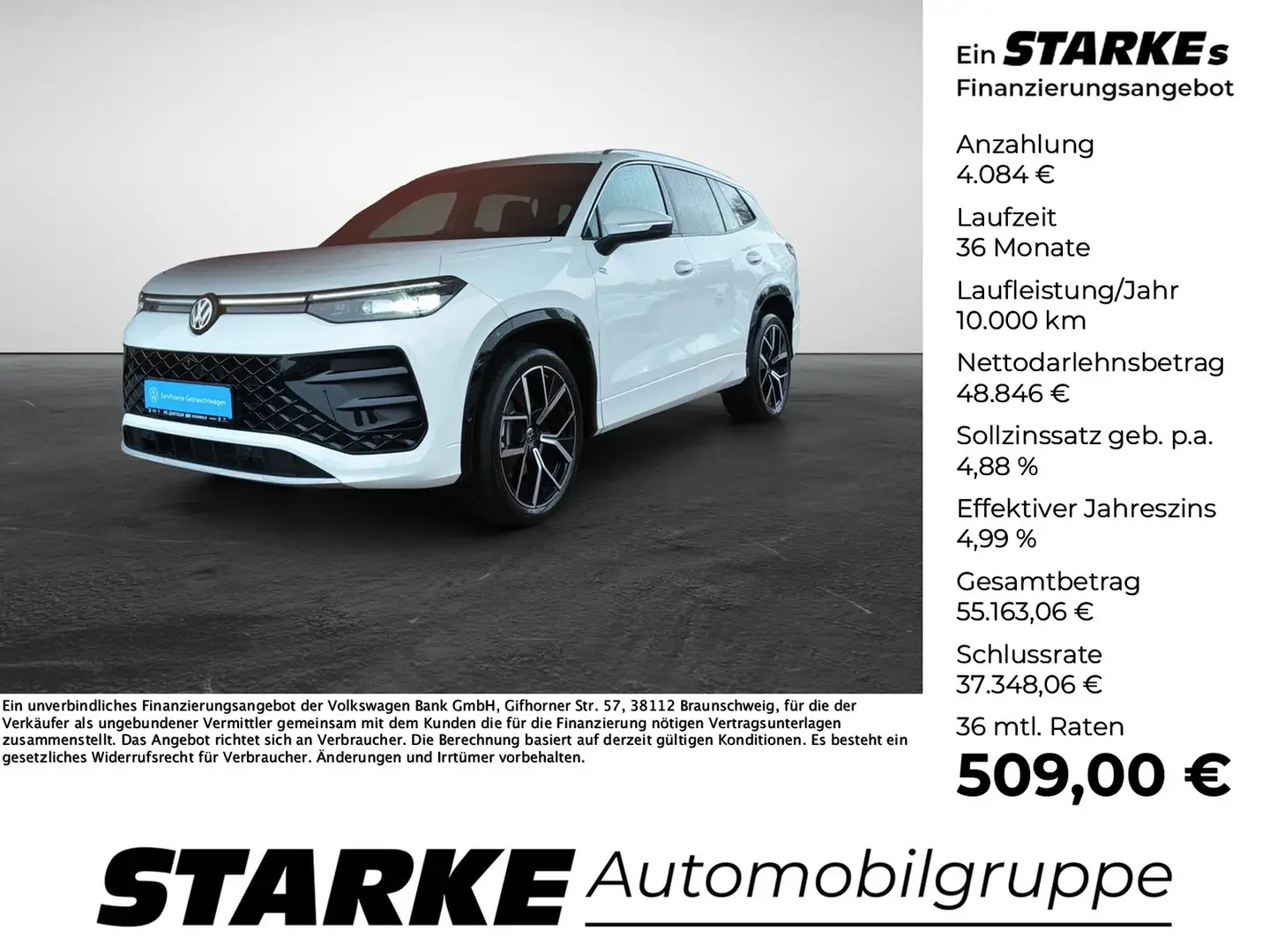 Volkswagen Tayron 2.0 TDI DSG 4M R-Line Weiß - 1