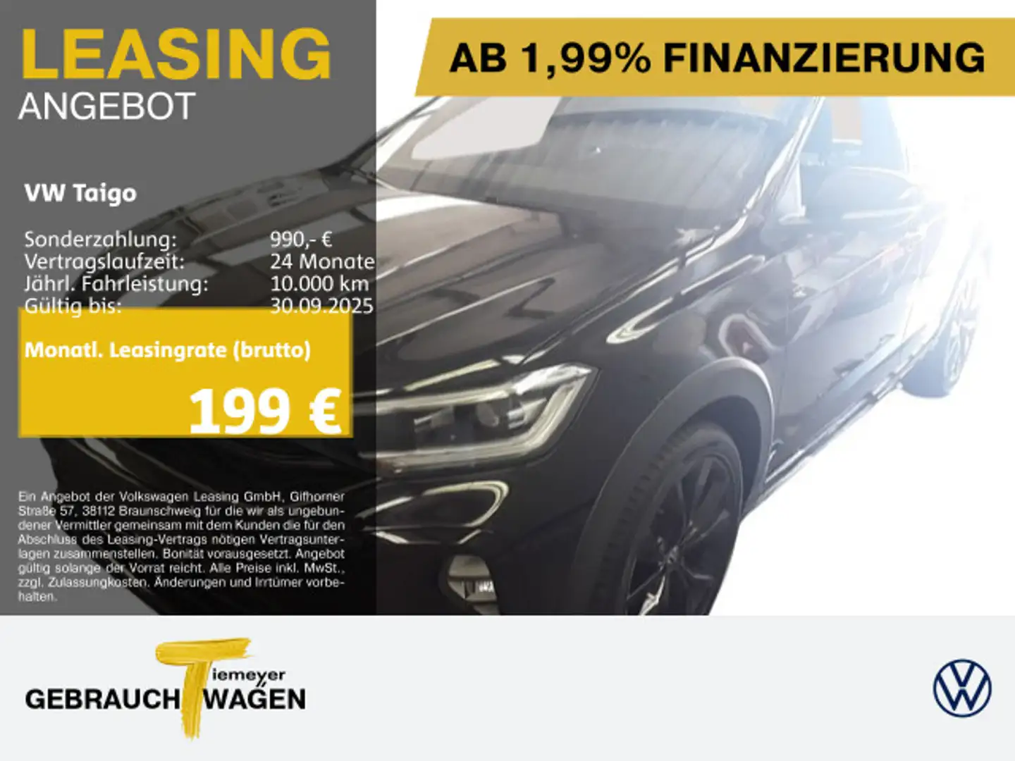 Volkswagen Taigo 1.0 TSI DSG R-LINE BLACK STYLE LM18 IQ.DRI Schwarz - 1