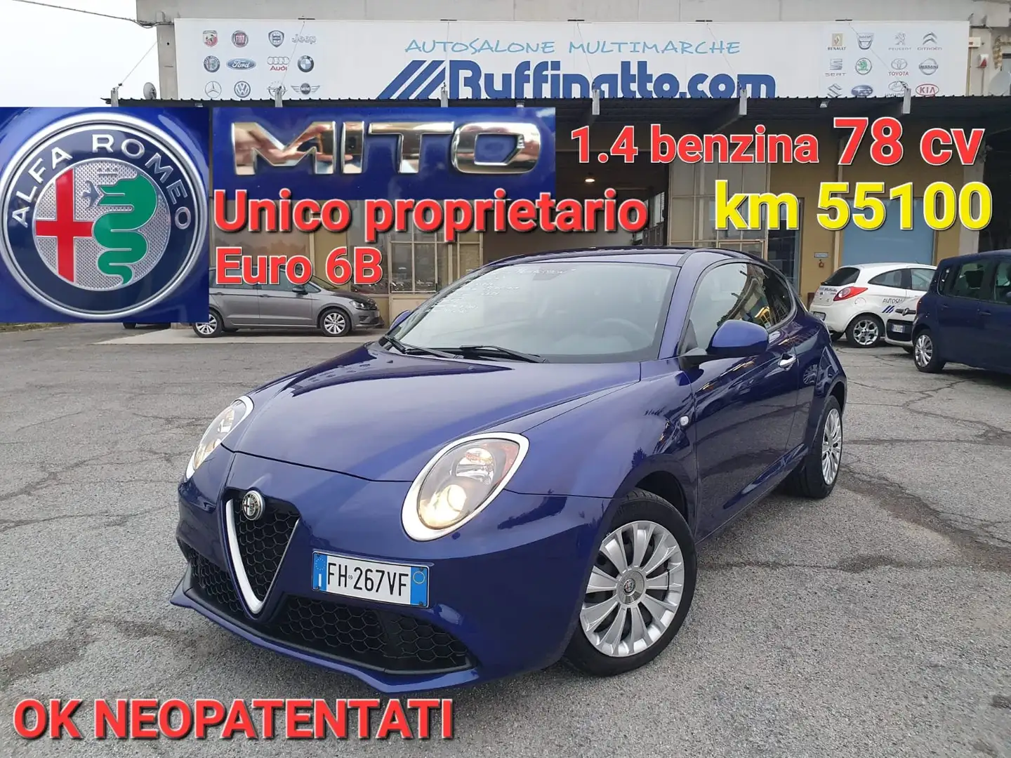 Alfa Romeo MiTo MiTo 1.4 Progression 78cv E6 Bleu - 1