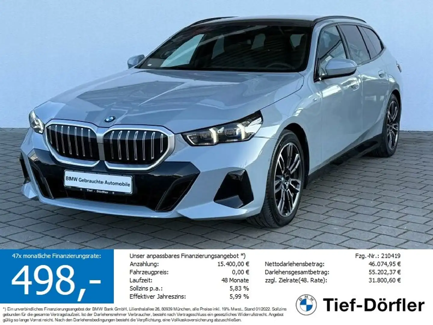 BMW 520 d xDrive M Sport AHK/iGlow/hk/LHZ/PANO/S-LÜFT Grau - 1