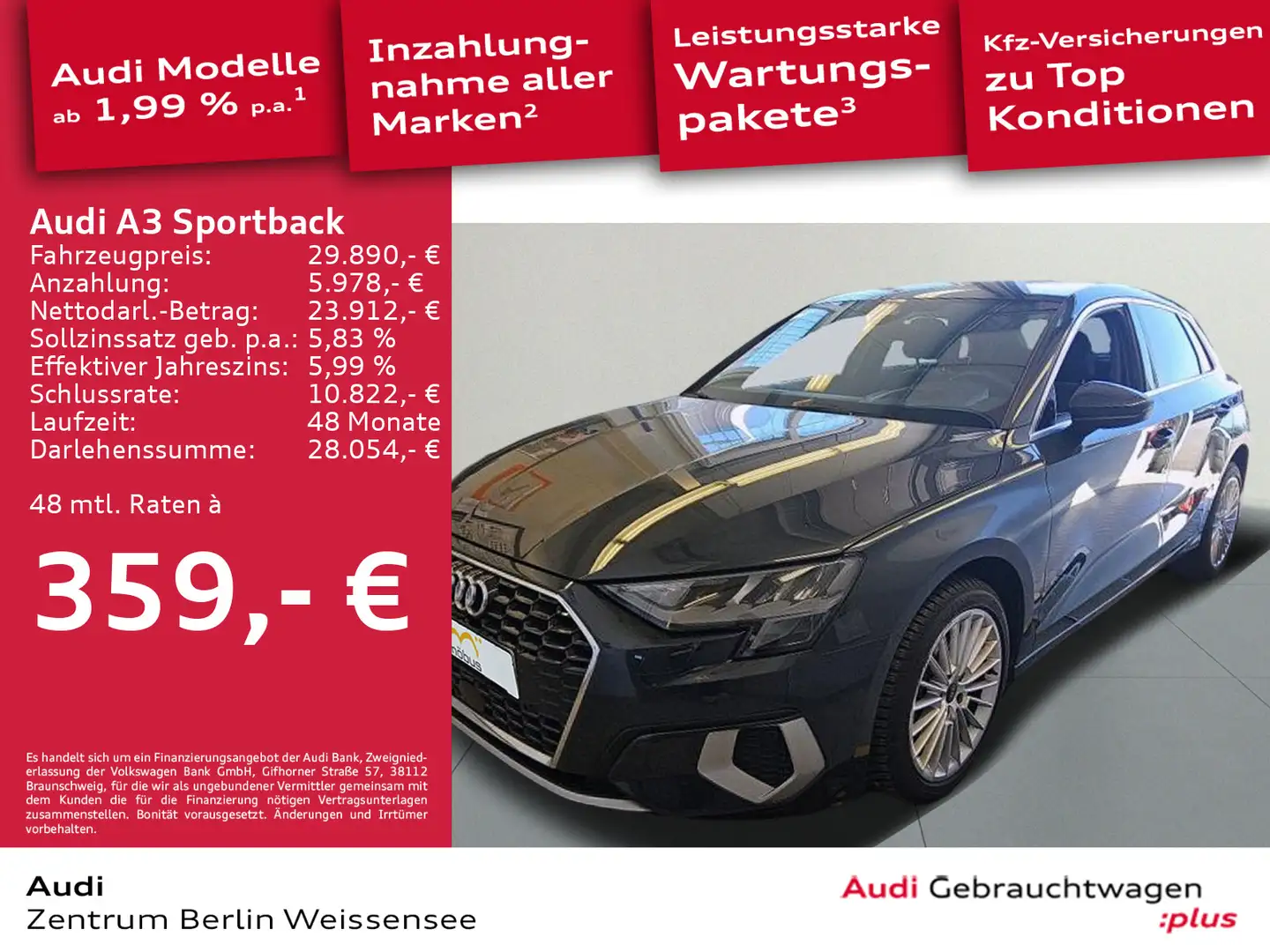 Audi A3 30 TDI S-TRO*ADVANCED*ACC*HUD*GJR** Grau - 1