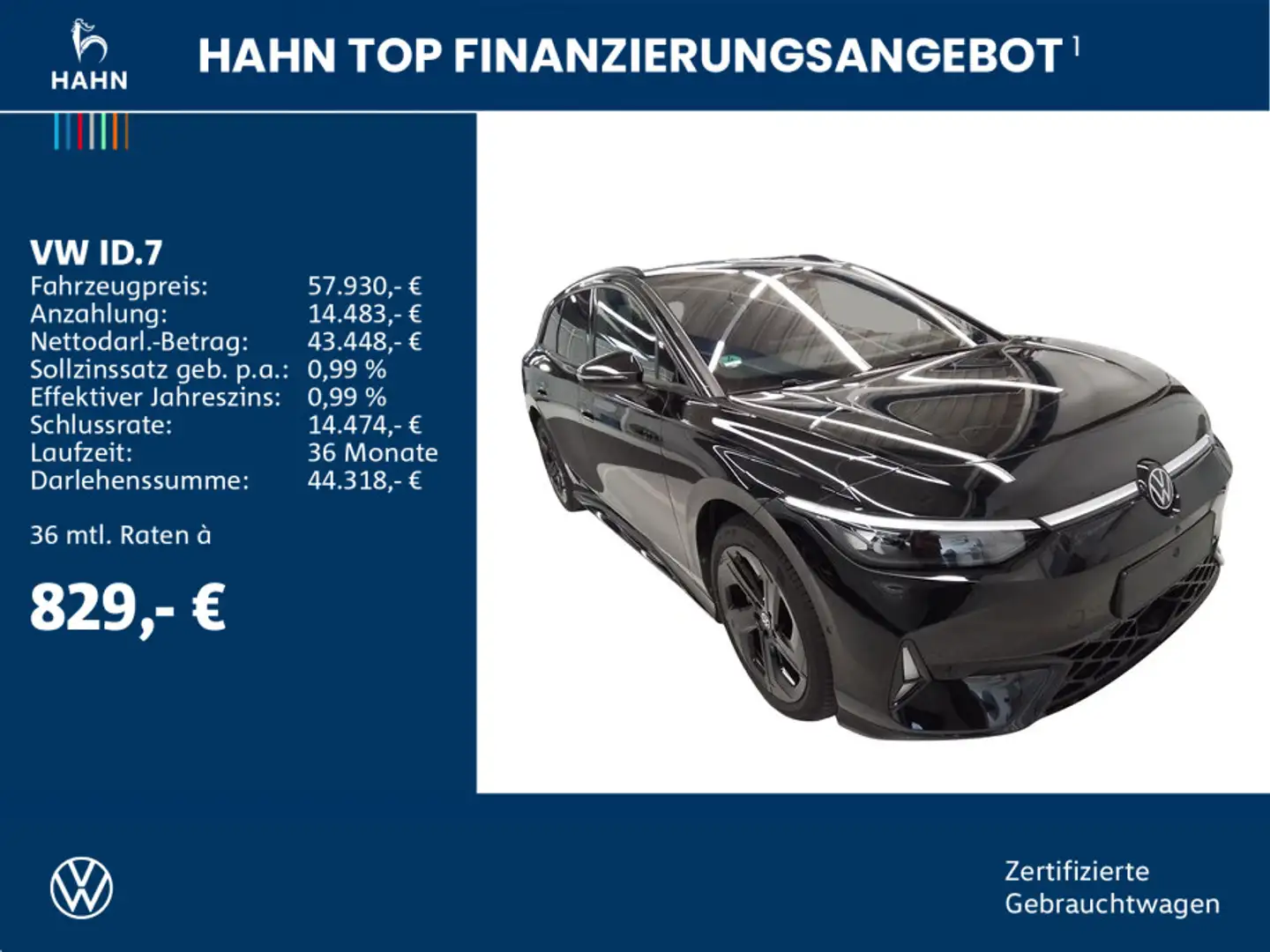 Volkswagen ID.7 GTX 4Mo AHK Wärmepumpe DCC H&K Matrix 360° Schwarz - 2