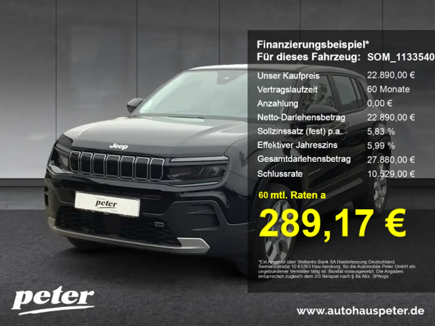 Jeep Avenger AVENGER Altitude 1.2 GSE T3 100 PS Zwart - 1