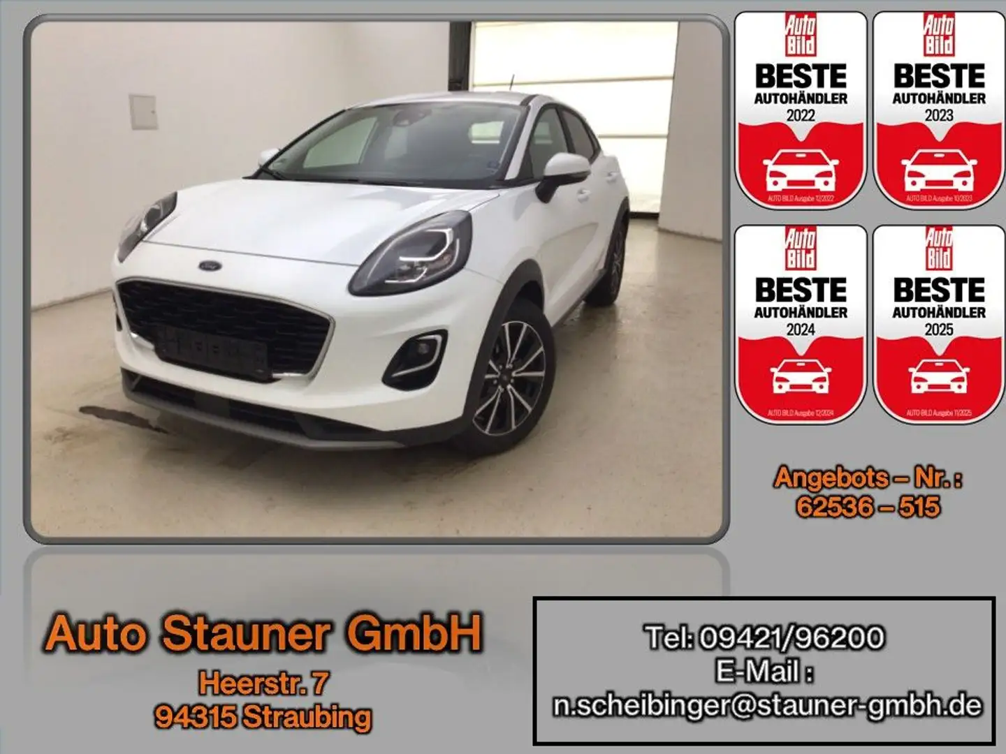Ford Puma 1.0 EcoBoost MHEV Titanium Auto. AHK/LHZ/ Blanco - 1