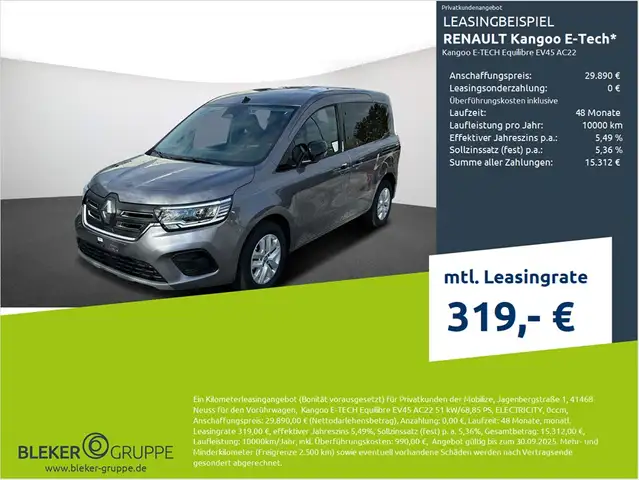 Renault Kangoo Z.E. Kangoo E-TECH Equilibre EV45 AC22