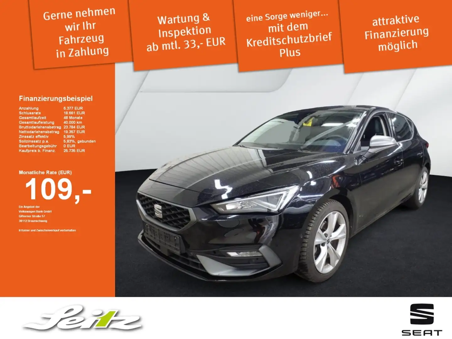 SEAT Leon 2.0 TDI FR *LED*NAVI*KAMERA*SITZH* Noir - 1