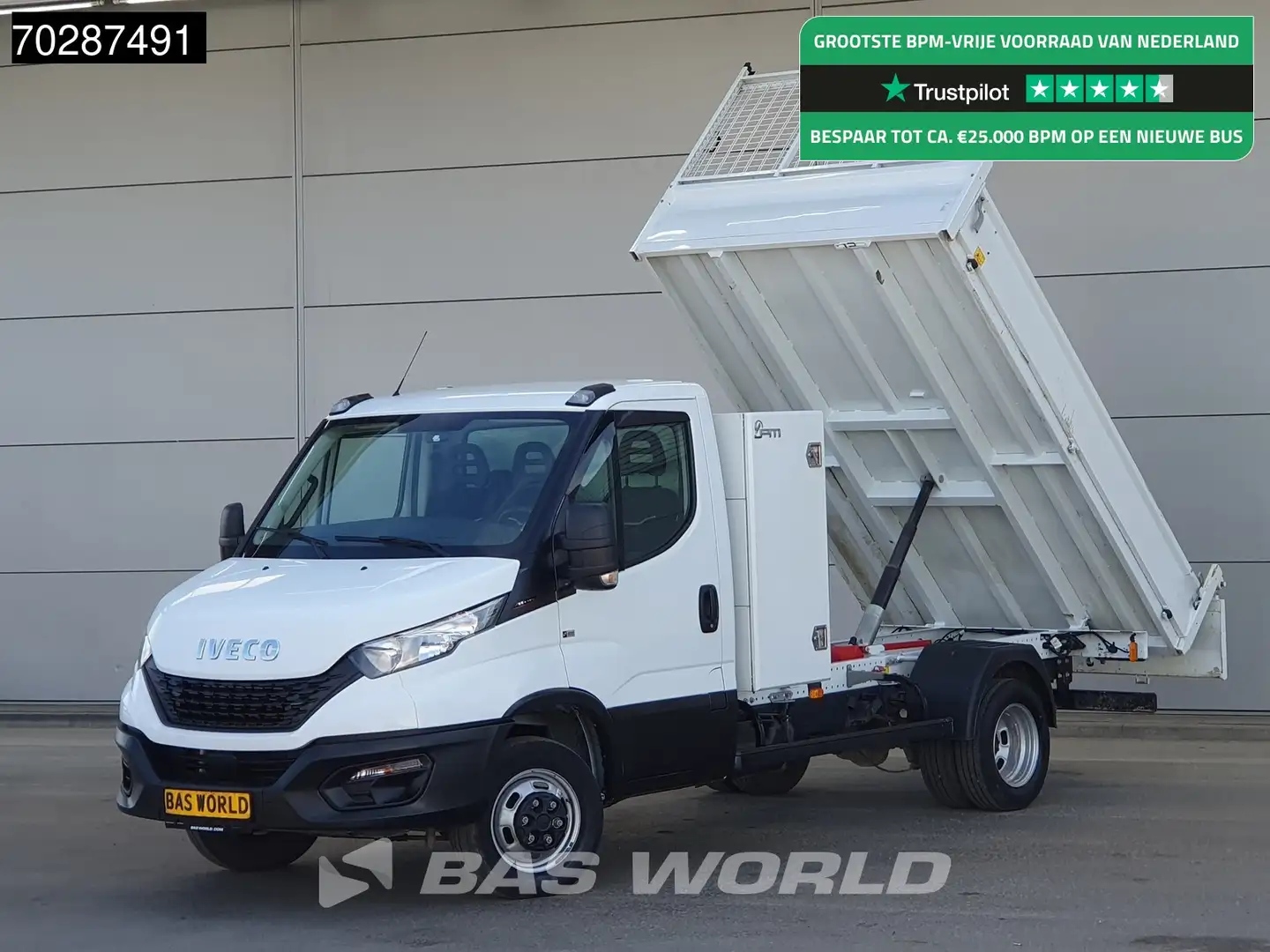 Iveco Daily 35C16 3.0L Kipper met Kist Dubbellucht 3,5t Trekha Wit - 1