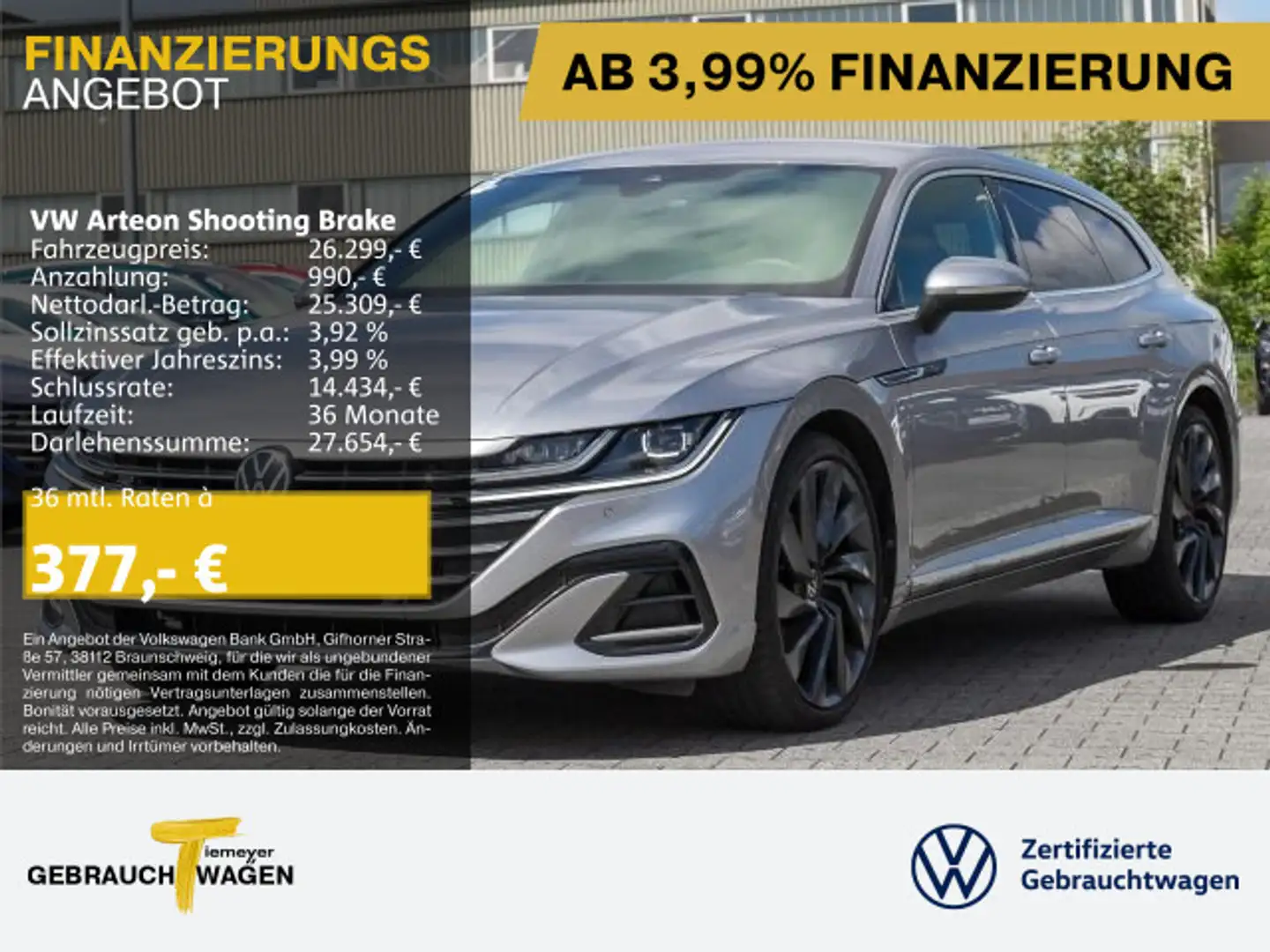 Volkswagen Arteon 2.0 TDI R-LINE LM20 LEDER Silber - 1