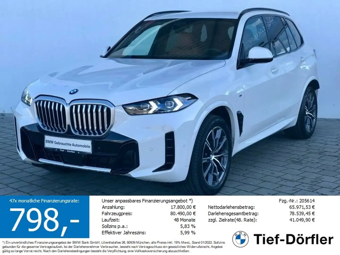 BMW X5 xDrive30d SAG M Sport AHK/LED+/GEST/4xAC/hk Weiß - 1