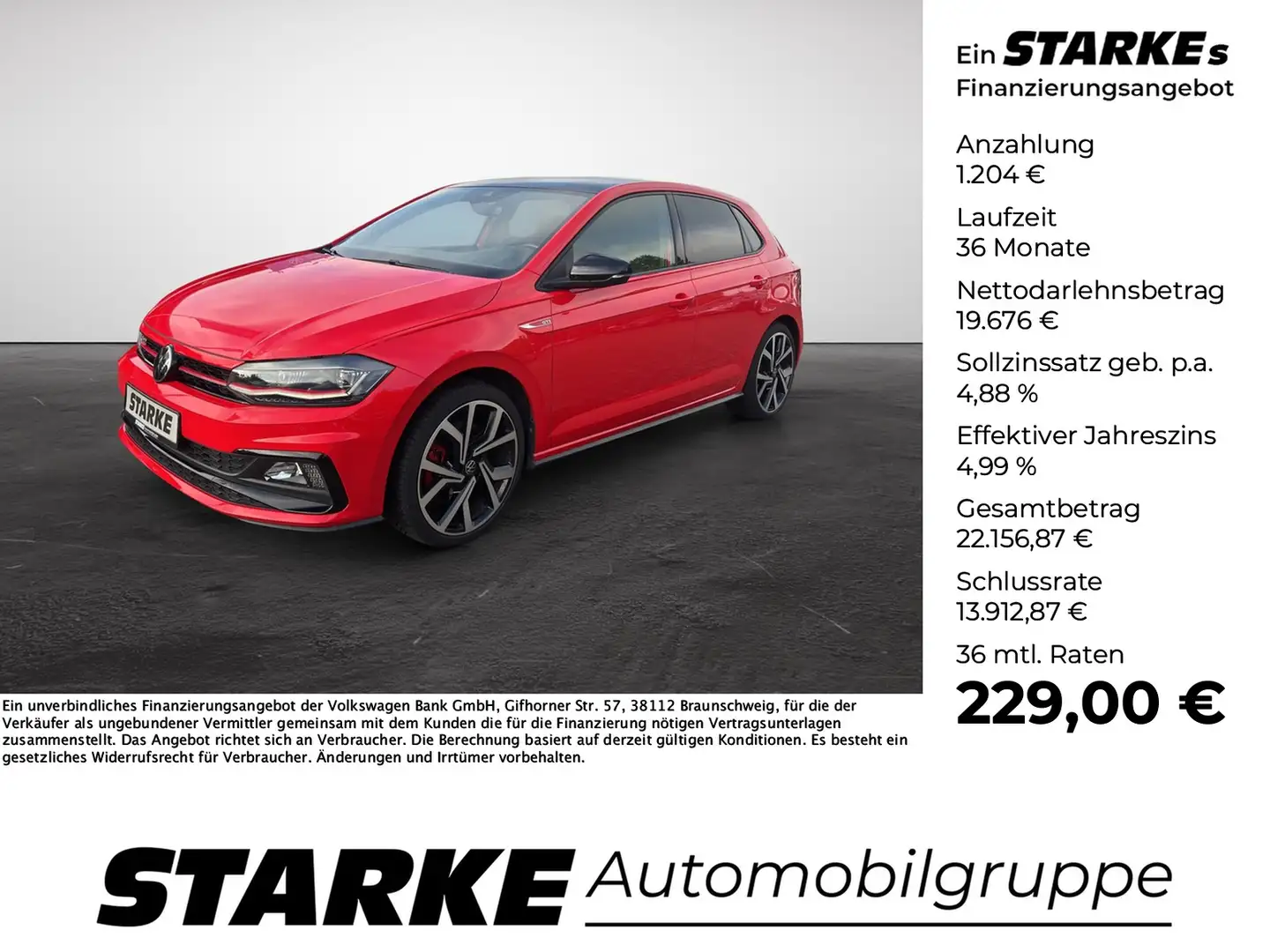 Volkswagen Polo GTI 2.0 TSI DSG Rot - 1