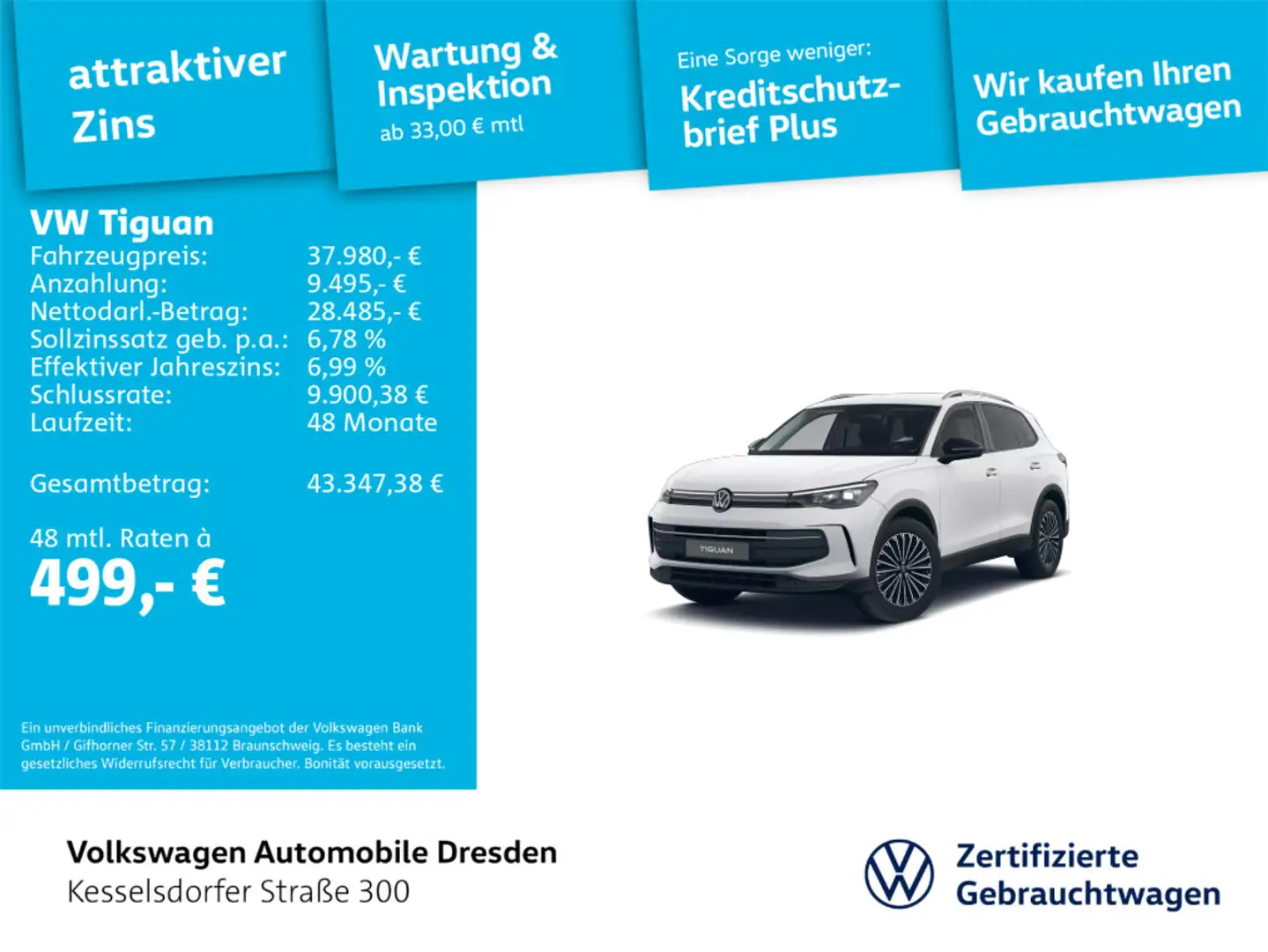 Volkswagen Tiguan Life 2.0 TDI Weiß - 1