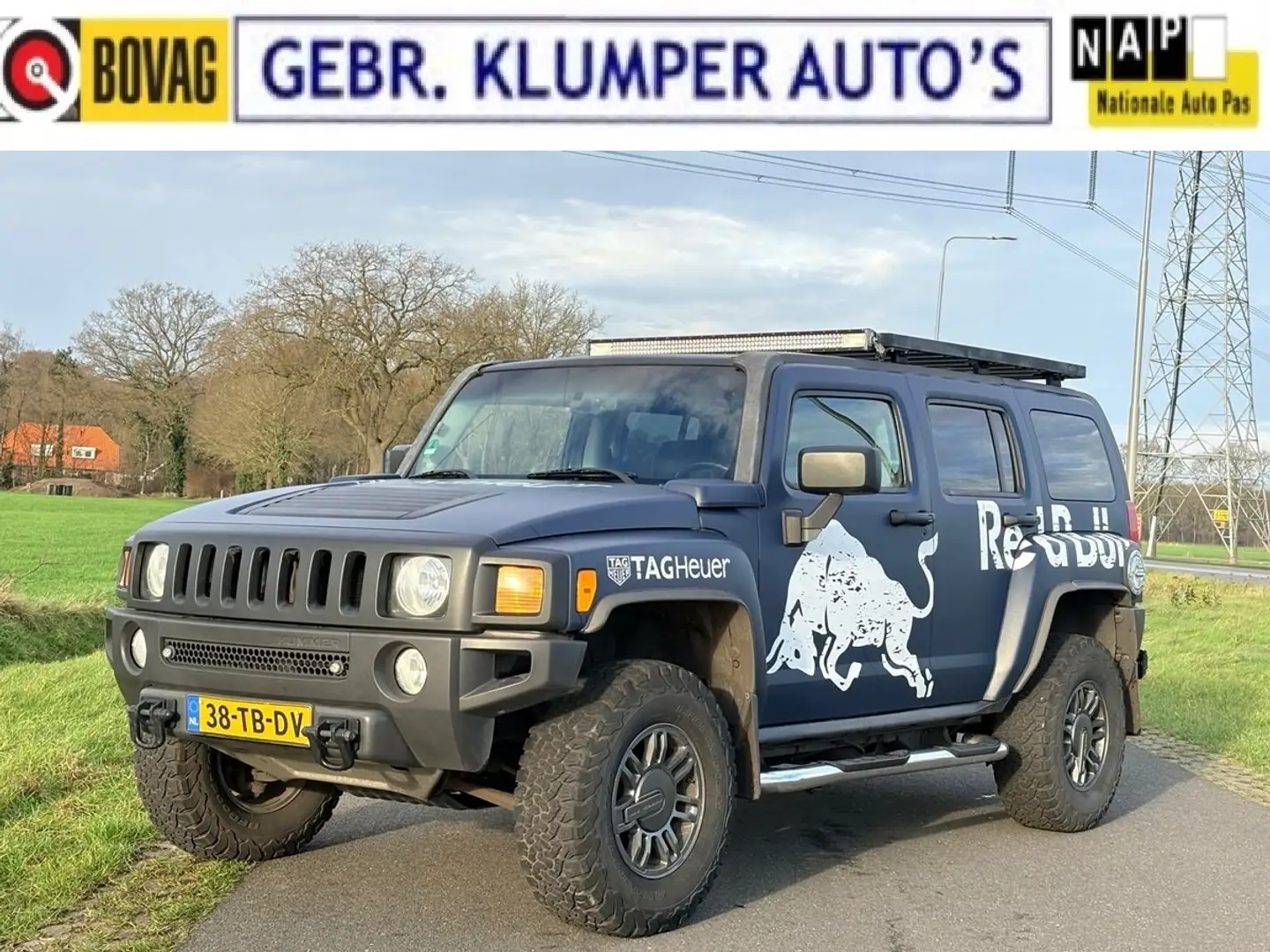HUMMER H3 3.5 Executive Aut. LPG, Leer, Cruise, ECC, NL-Auto Blauw - 1