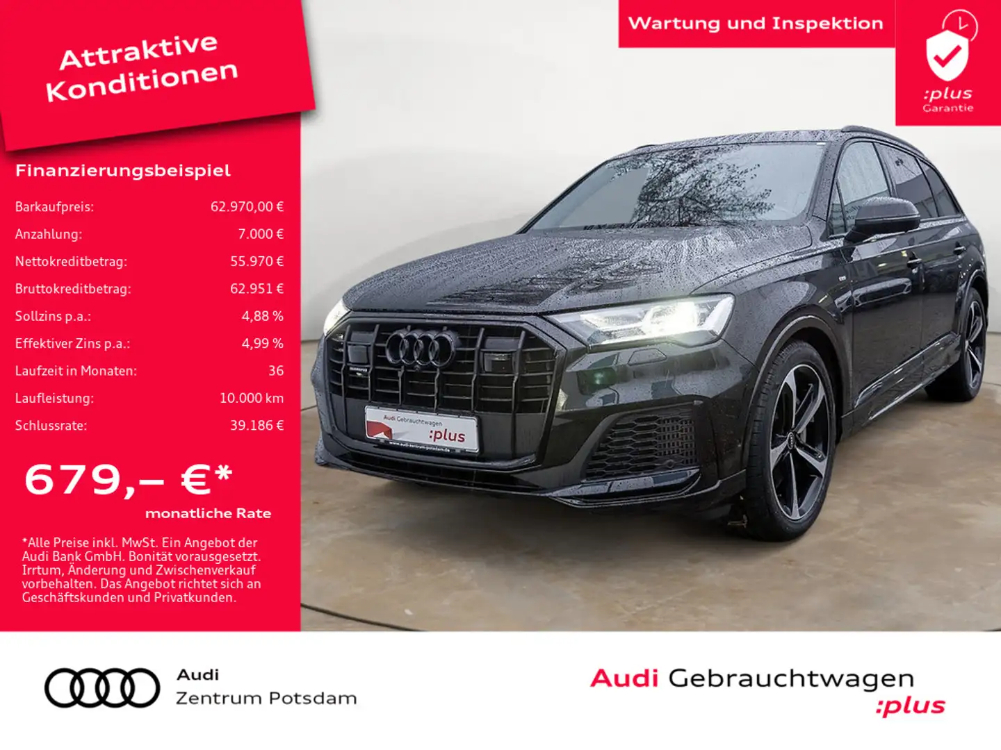 Audi Q7 S line 55 TFSI e LED NAVI B&O PANORAMA Schwarz - 1