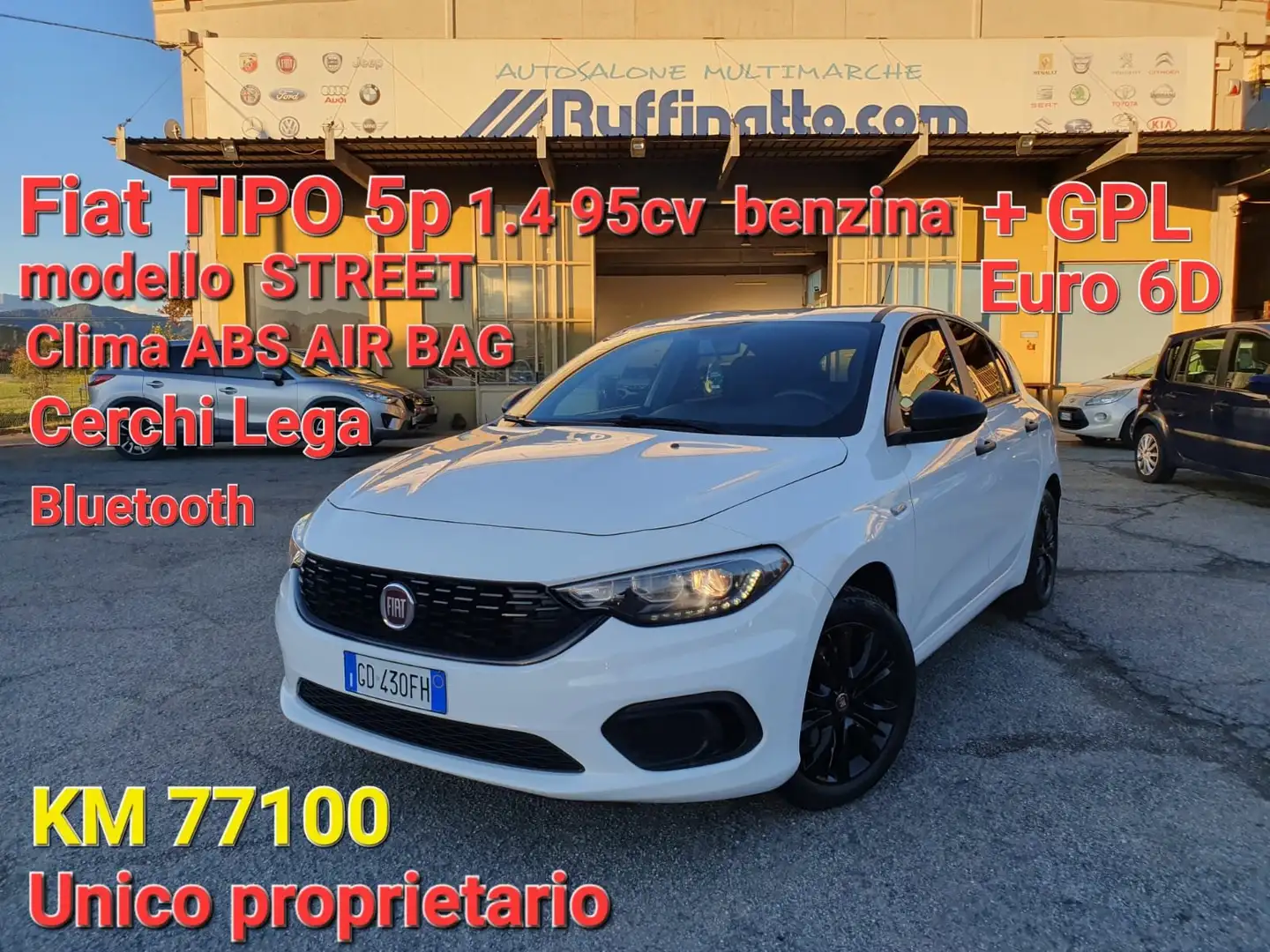 Fiat Tipo 5p 1.4 Street 95cv GPL Blanc - 1