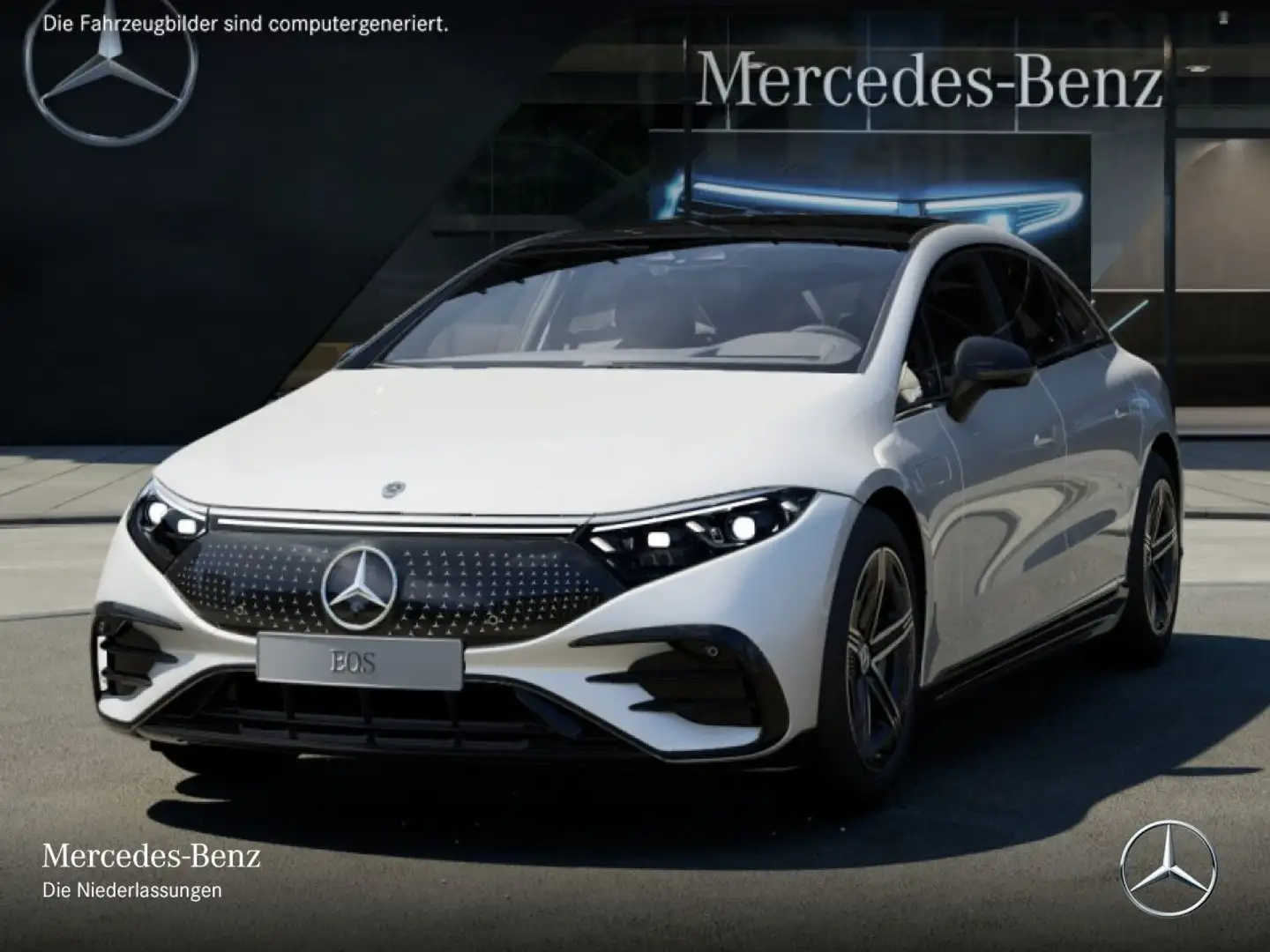 Mercedes-Benz EQS 450 AMG Fahrass Pano Burmester Distr. HUD PTS Weiß - 2