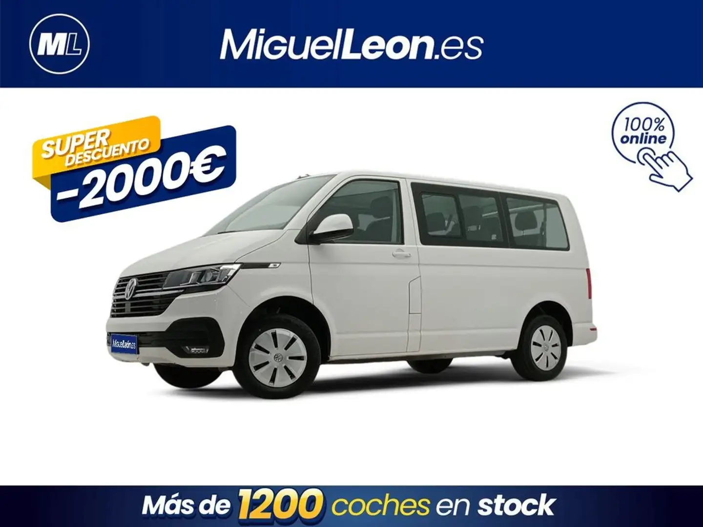 Volkswagen Transporter Combi VI 2.0 TDI 110CV 9P Blanc - 1