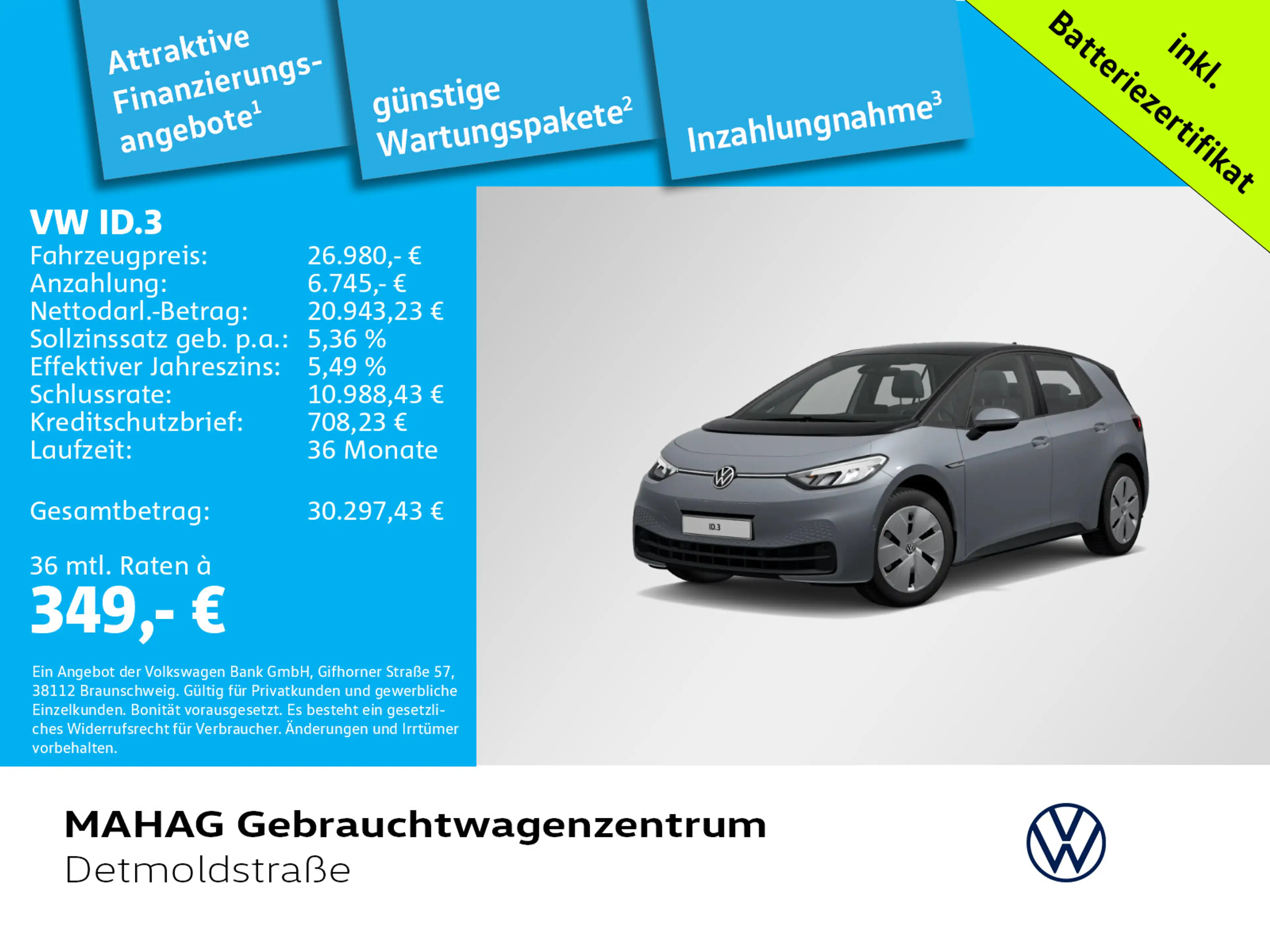 Volkswagen ID.3 Pro Performance 150kW CCS LED Navi ParkAssi — photo 2
