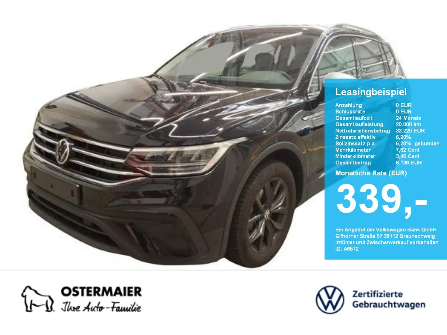 Volkswagen Tiguan Allspace MOVE 1.5TSI 150PS NP.51 7S.AHK.STDHZG.NAVI.KEYLESS Noir - 1