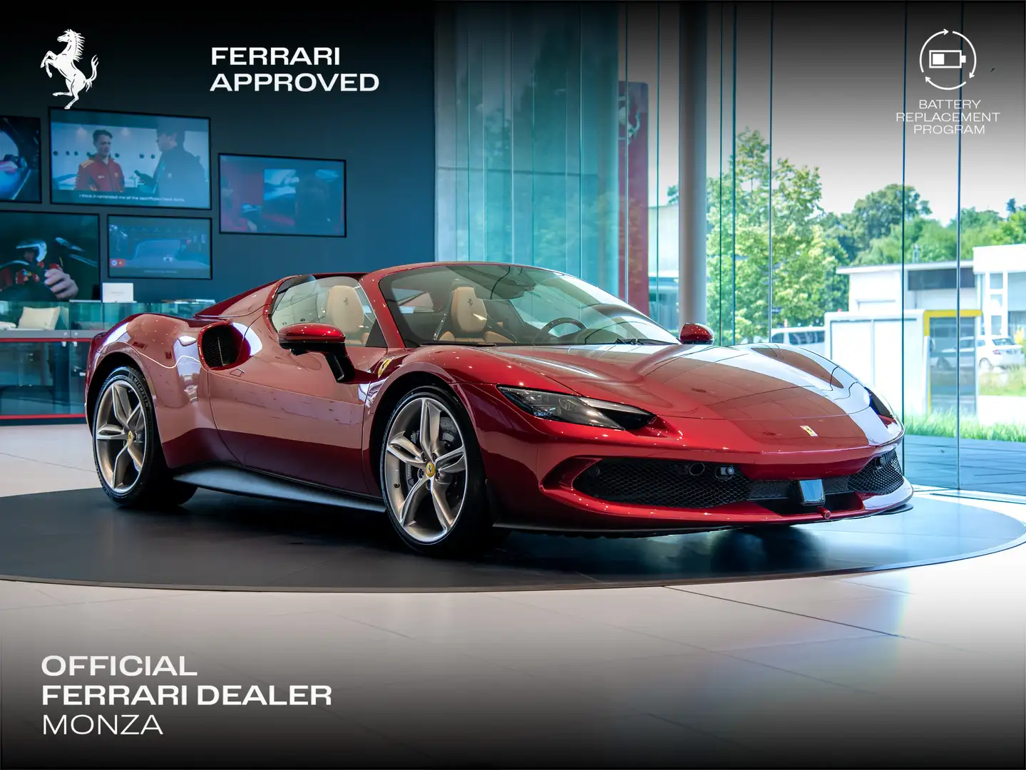 Ferrari 296 296 GTS |Lift | Carbon LEDS | Rosso Monza Rouge - 1