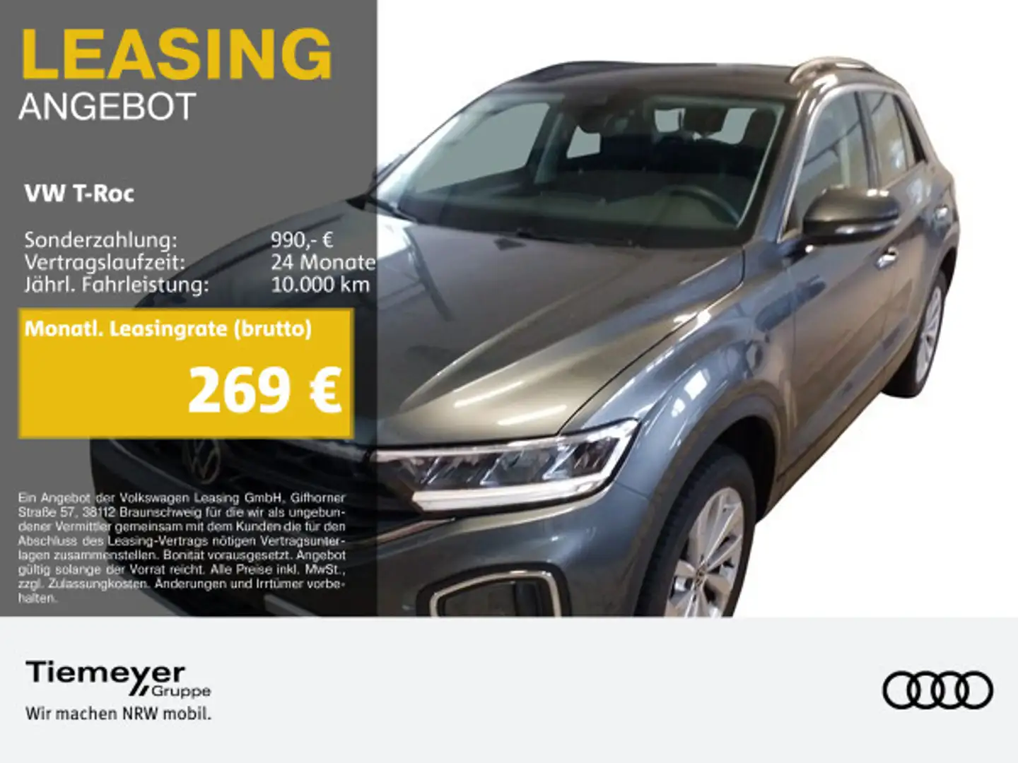 Volkswagen T-Roc 1.5 TSI DSG LIFE LM17 NAVI KAMERA SITZHZG Grau - 1