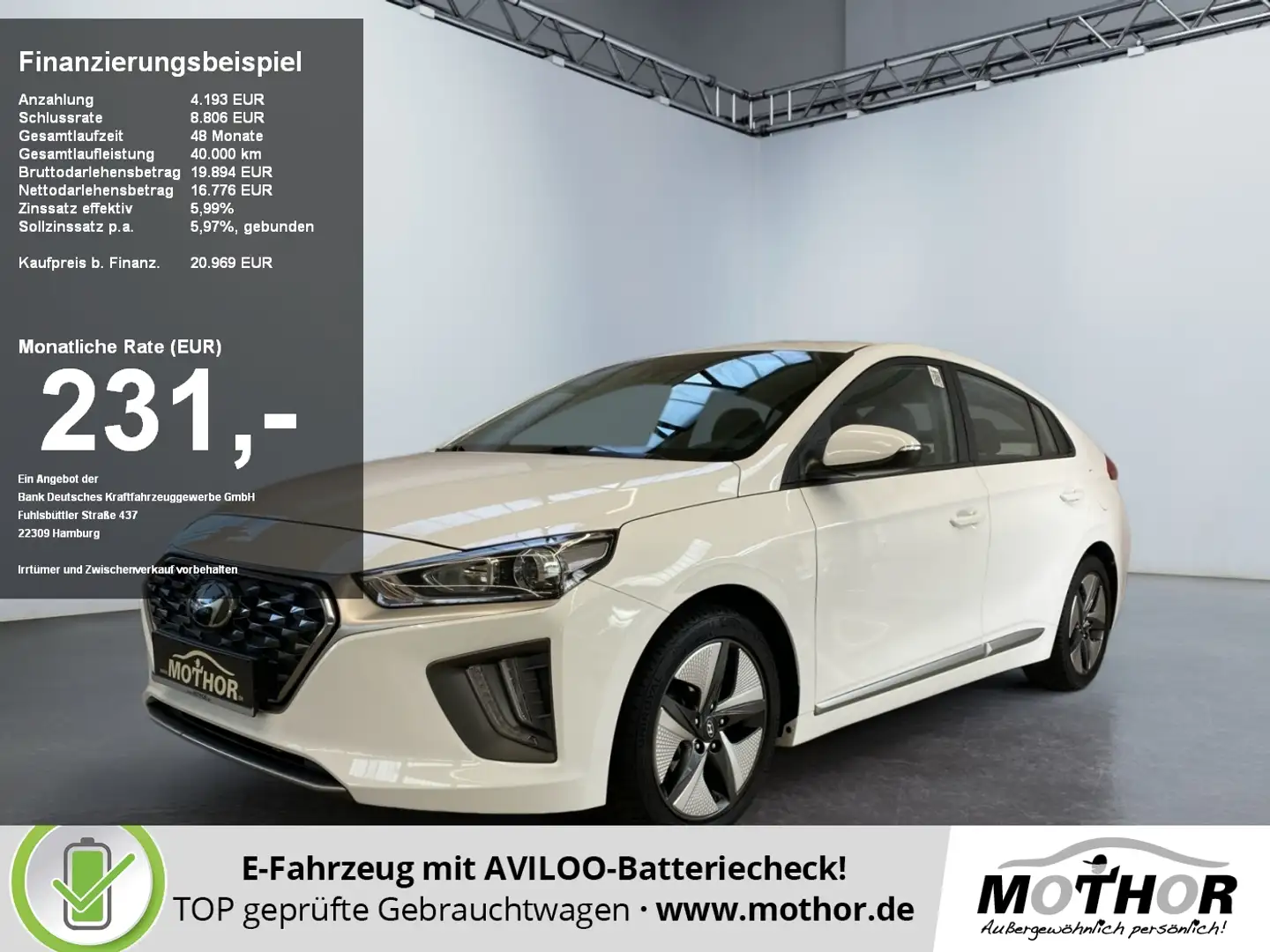 Hyundai IONIQ Trend 1.6 GDI DSG Smartlink Alarmanlage Bianco - 1